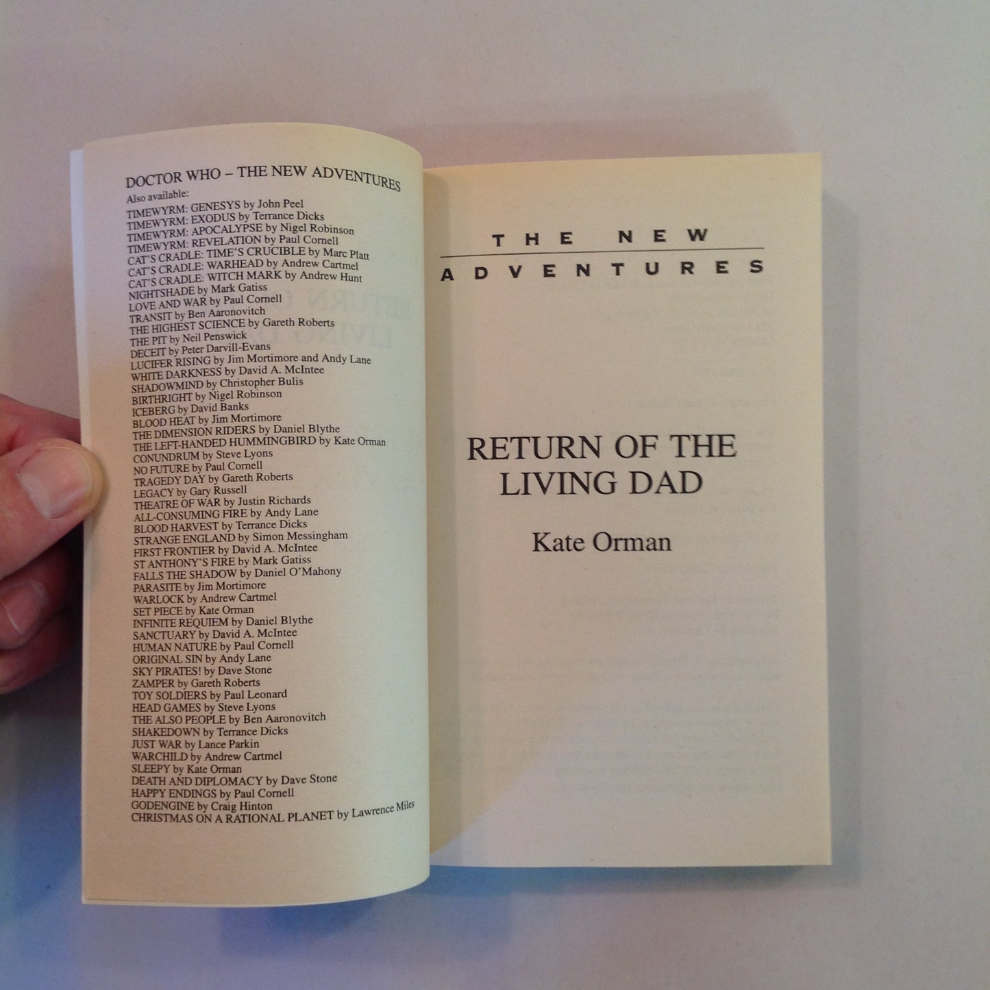 Vintage 1996 MM Paperback Doctor Who The New Adventures: Return of the Living Dad
