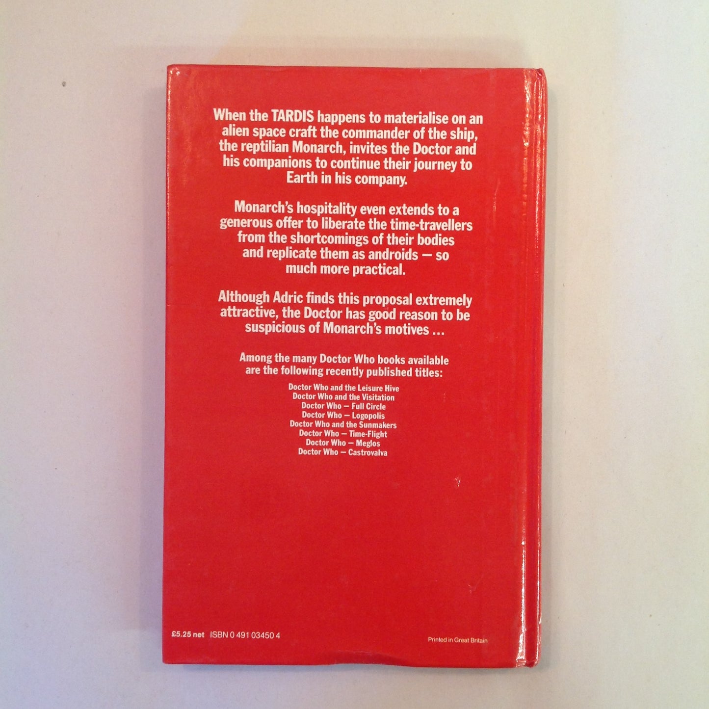 Vintage 1983 Hardcover Doctor Who: Four to Doomsday