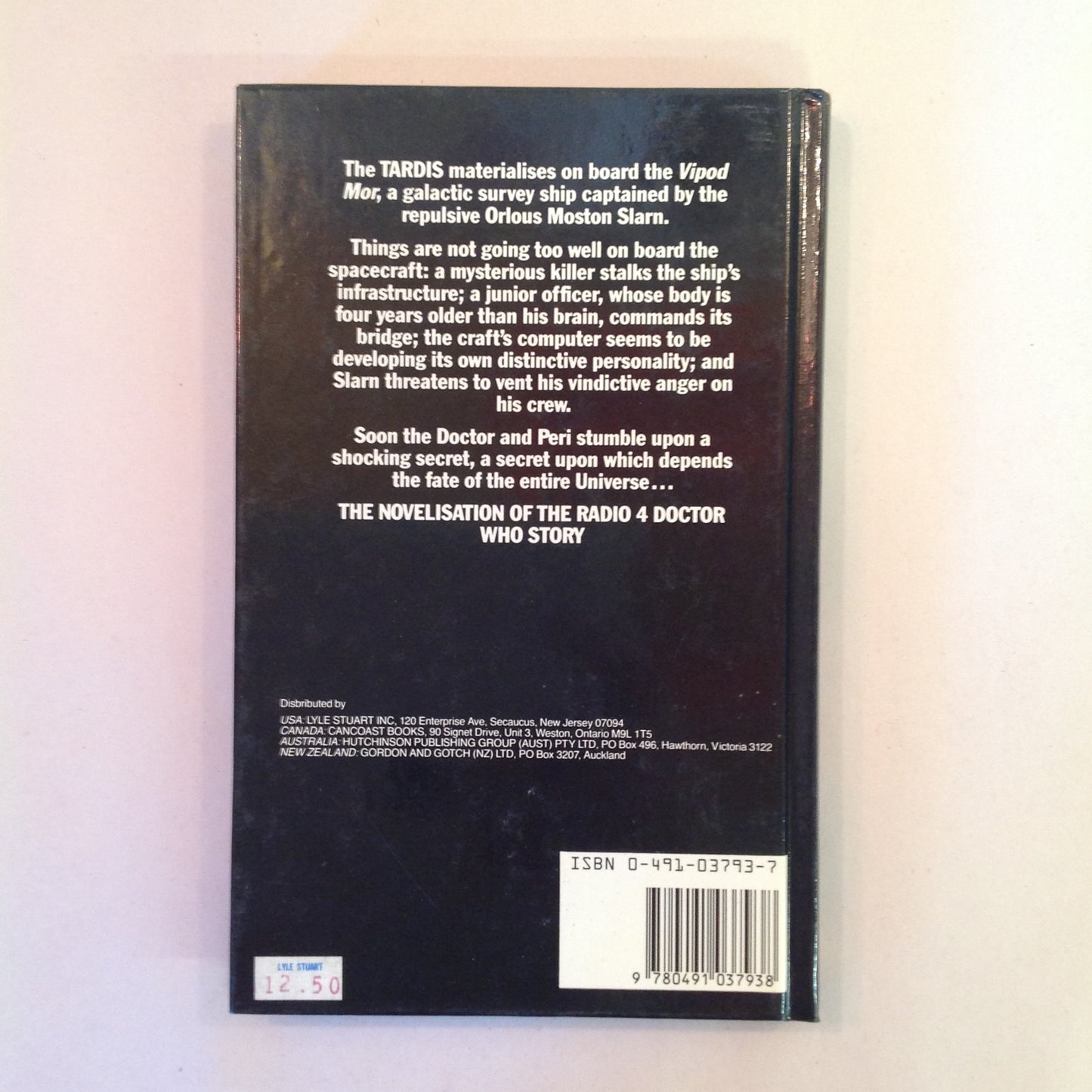 Vintage 1986 Hardcover Doctor Who: Slipback