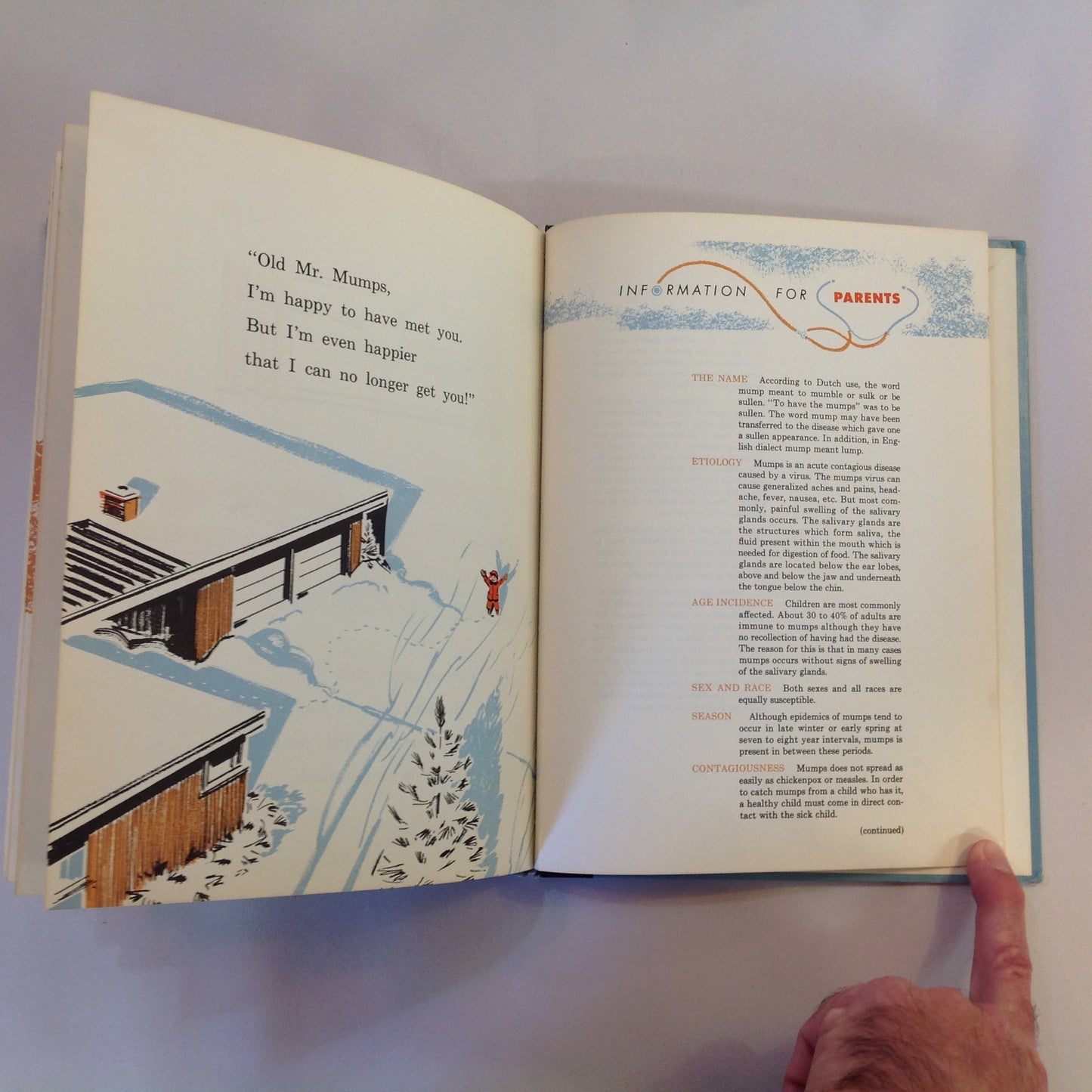 Vintage 1968 Children's Hardcover Picture Book Dear Little Mumps Child Marguerite Lerner Medical Books for Children