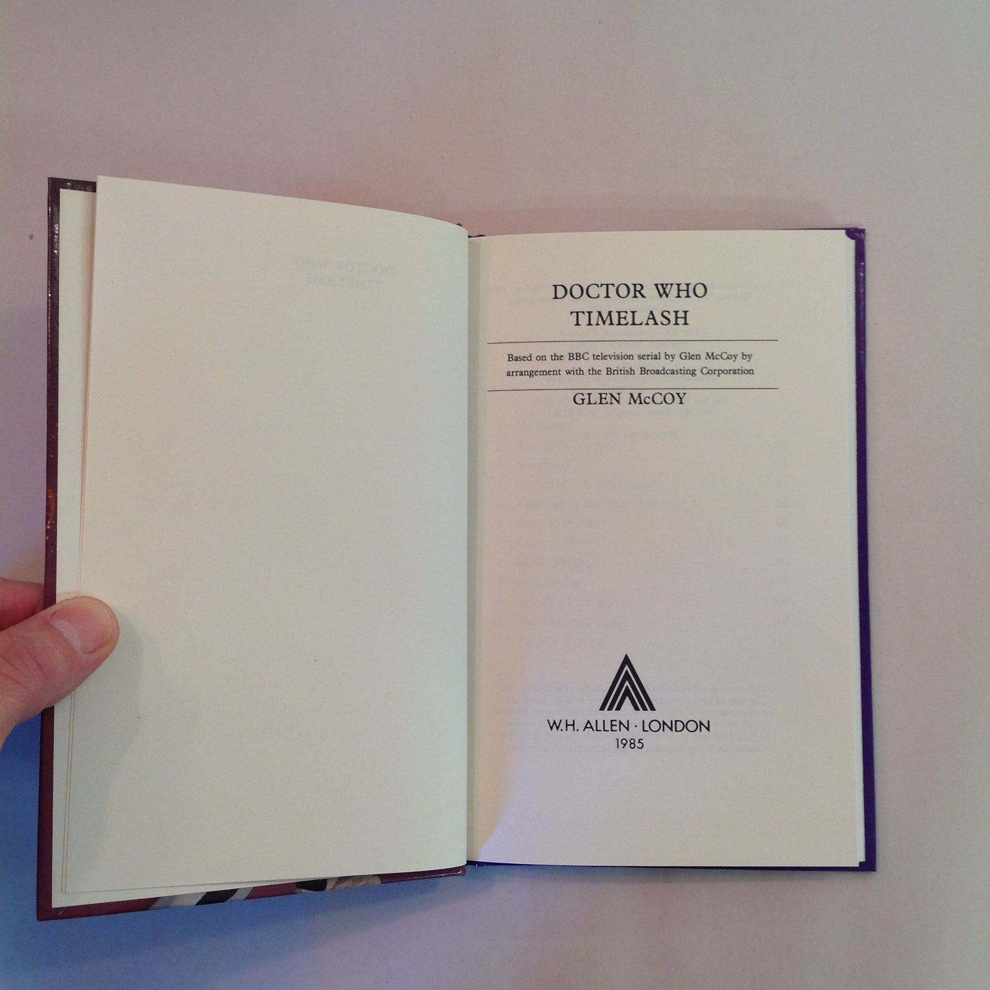 Vintage 1985 Hardcover Doctor Who: Timelash