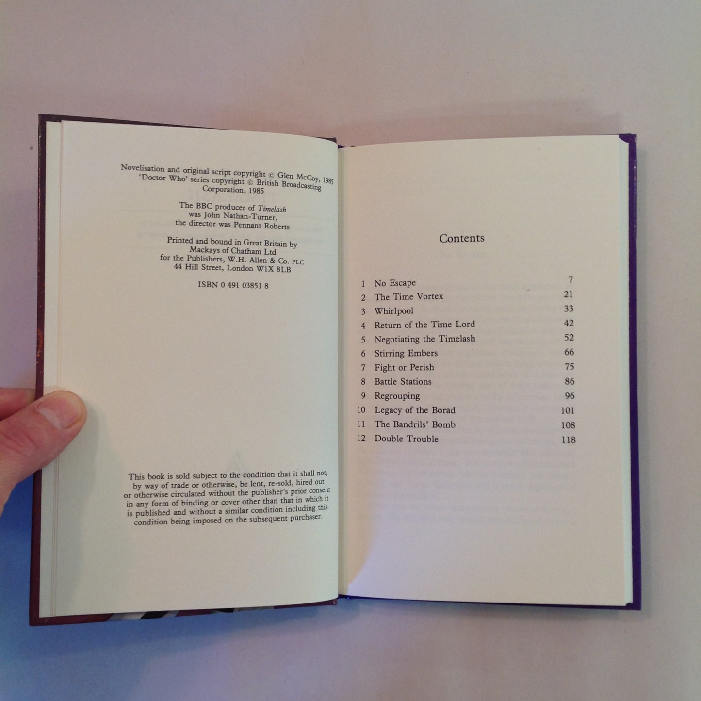 Vintage 1985 Hardcover Doctor Who: Timelash