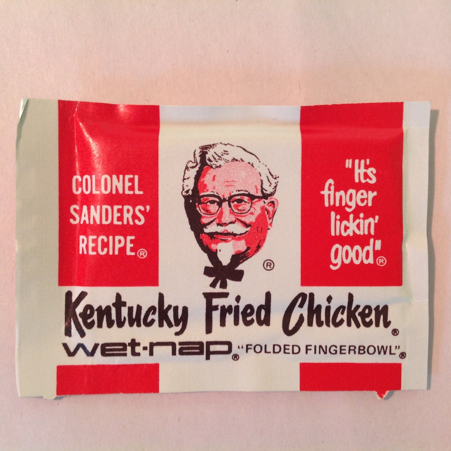 Vintage Lot of 3 NOS KFC Kentucky Fried Chicken Wet Nap Folded Fingerbowl Packet