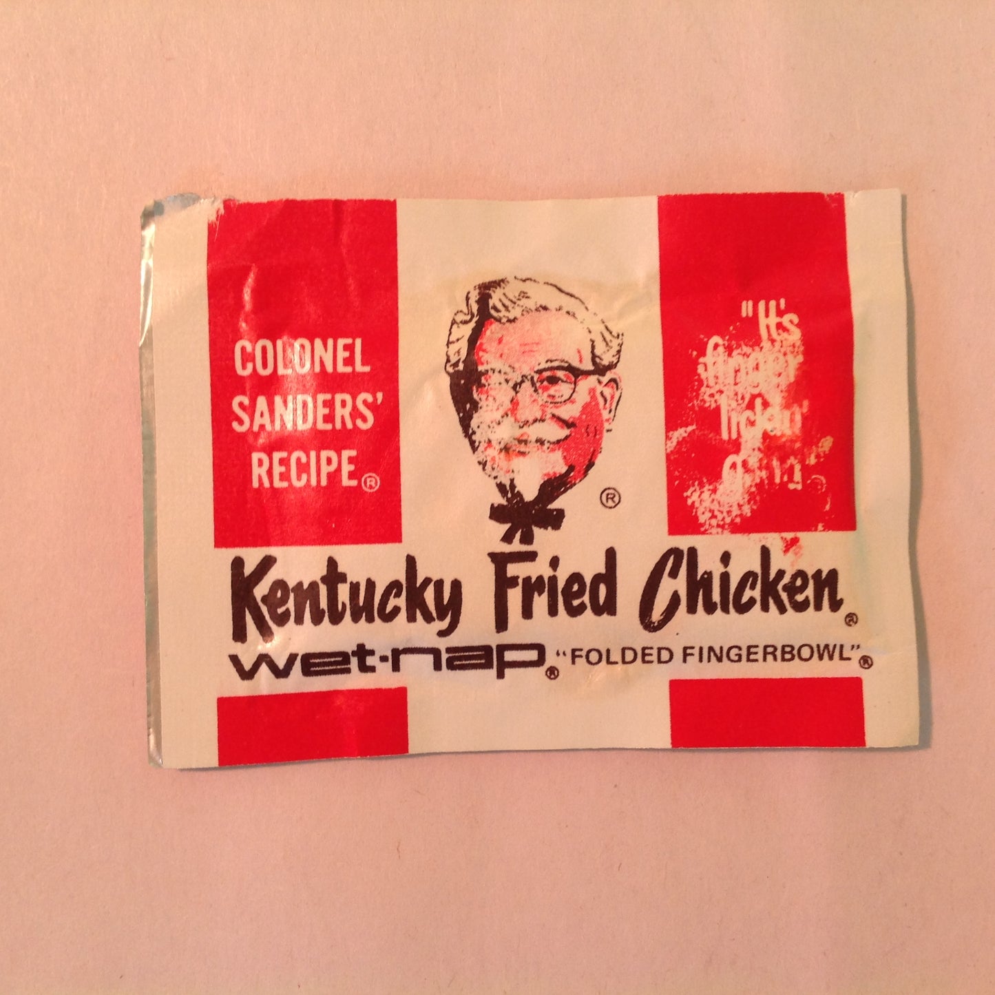 Vintage Lot of 3 NOS KFC Kentucky Fried Chicken Wet Nap Folded Fingerbowl Packet