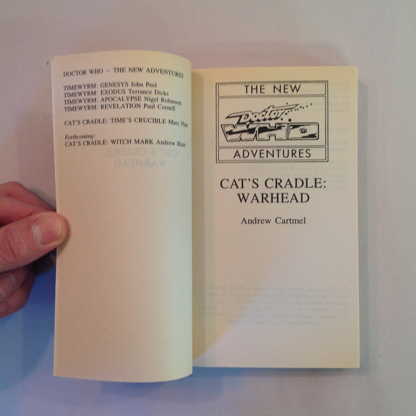 Vintage 1992 MM Paperback The New Doctor Who Adventures: Cat's Cradle: Warhead