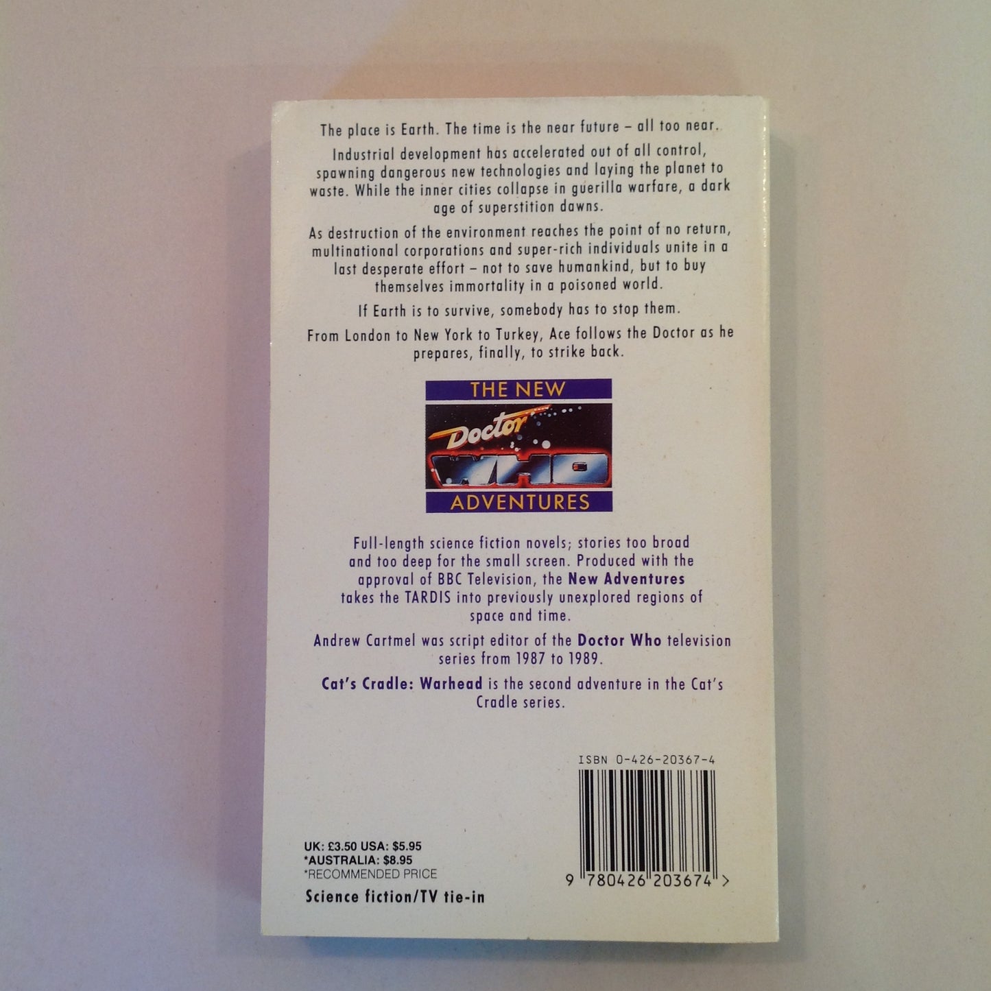 Vintage 1992 MM Paperback The New Doctor Who Adventures: Cat's Cradle: Warhead