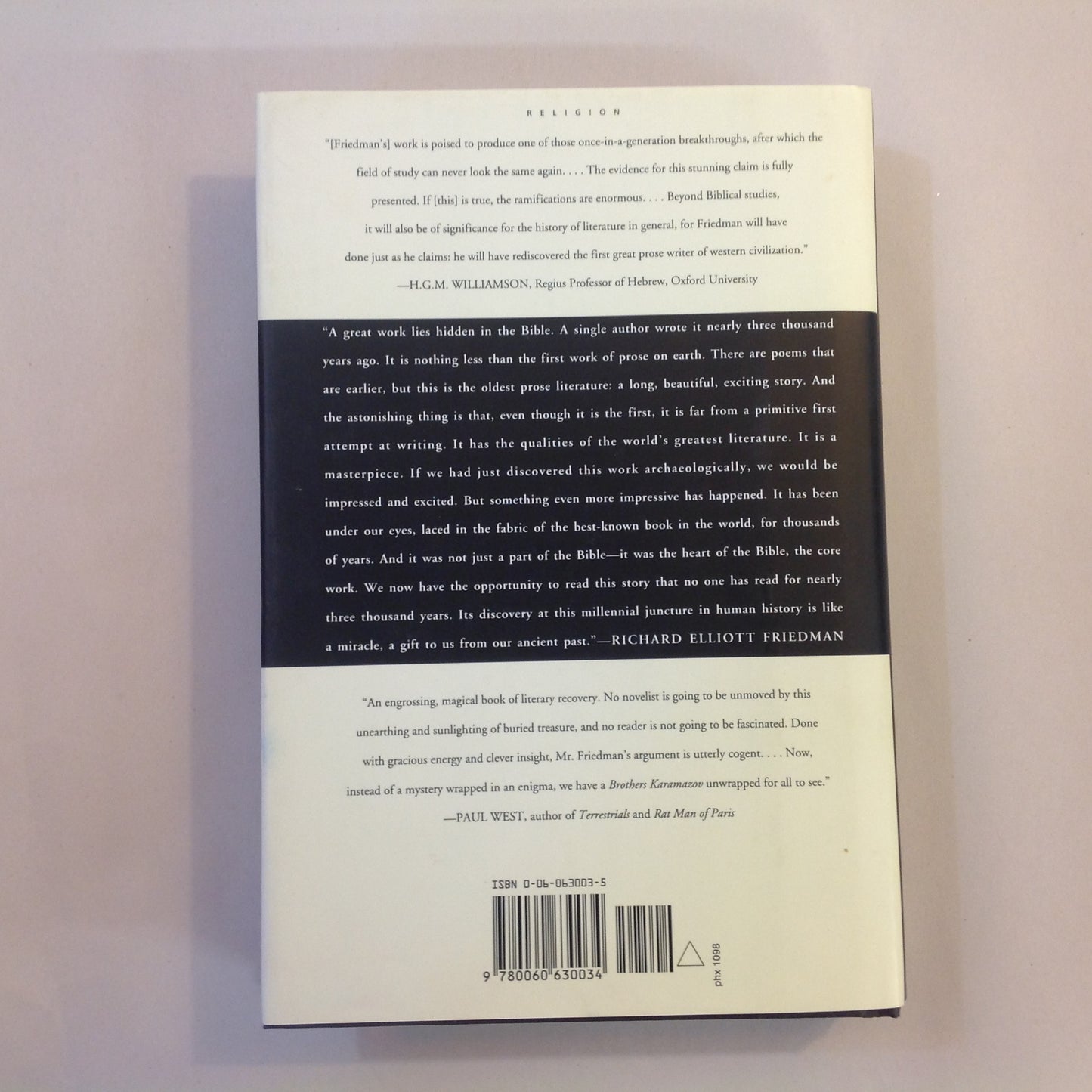 Vintage 1998 HCDJ The Hidden Book in the Bible Richard Elliott Friedman First Edition