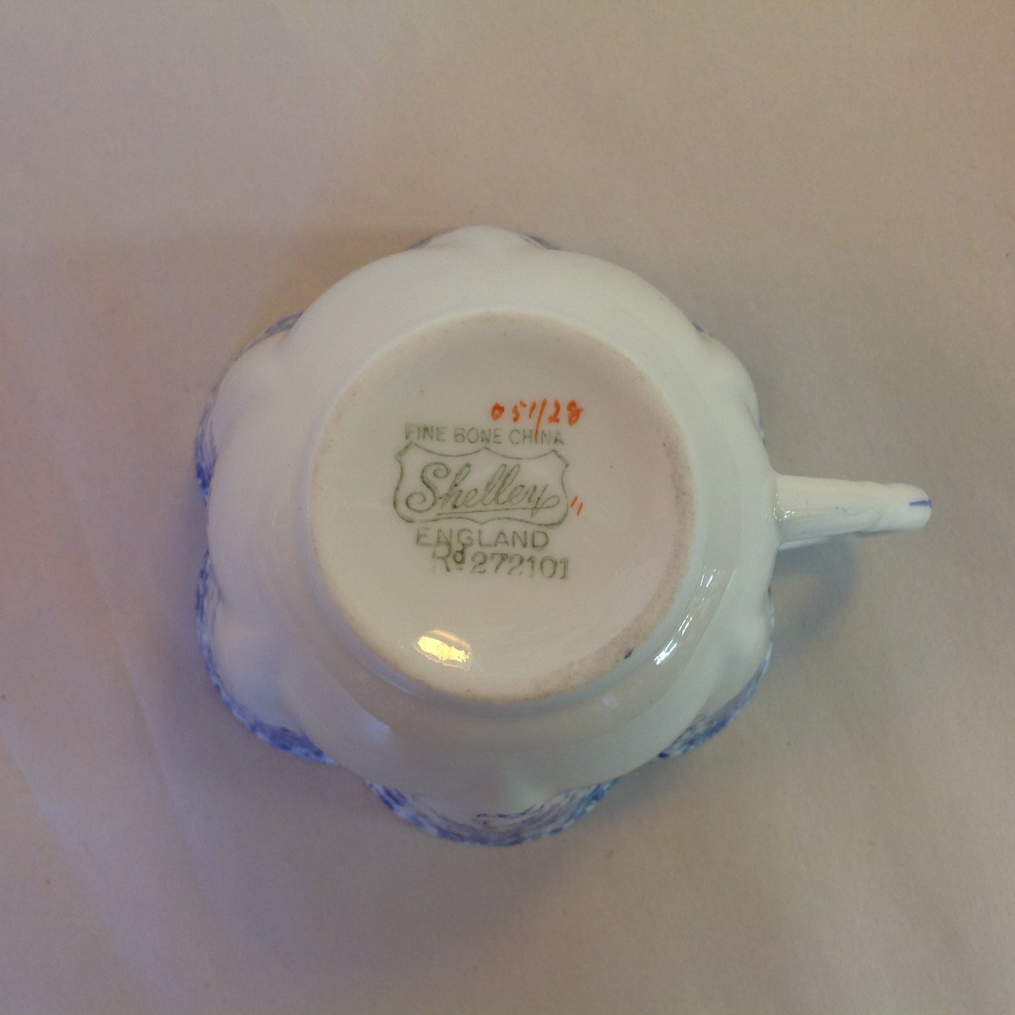 Antique Shelley Dainty Blue 2 Piece Tea Set Cup Tennis Plate