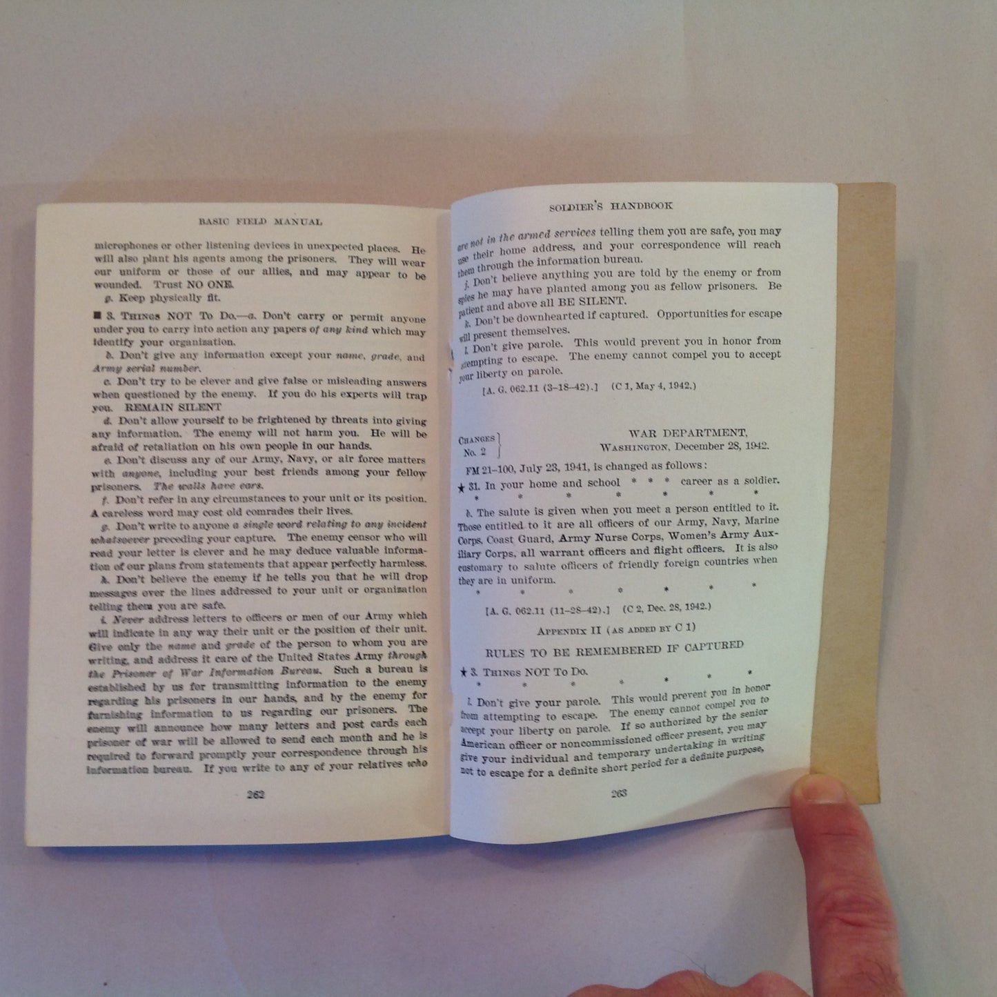 Vintage 1941 US War Department Basic Field Manual Soldier's Handbook FM 21-100