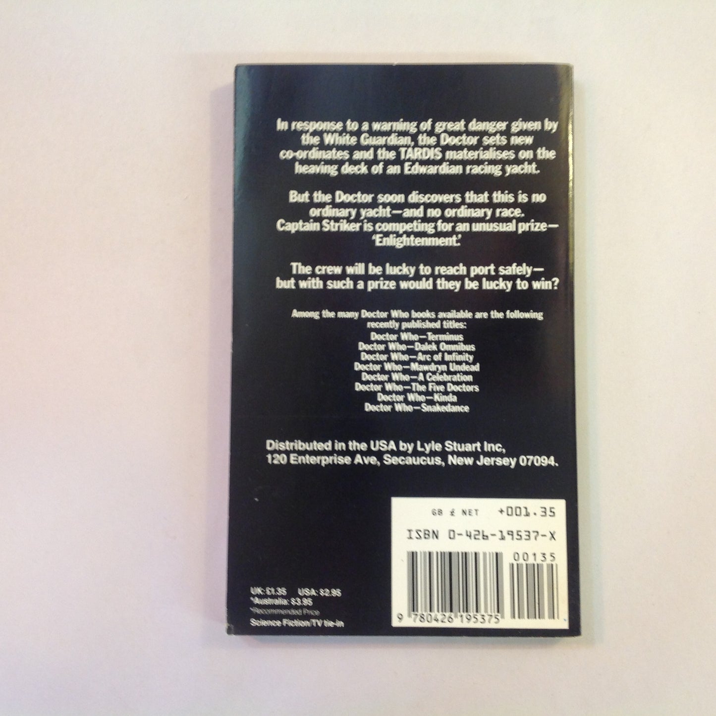 Vintage 1984 Mass Market Paperback Doctor Who: Enlightenment Barbara Clegg