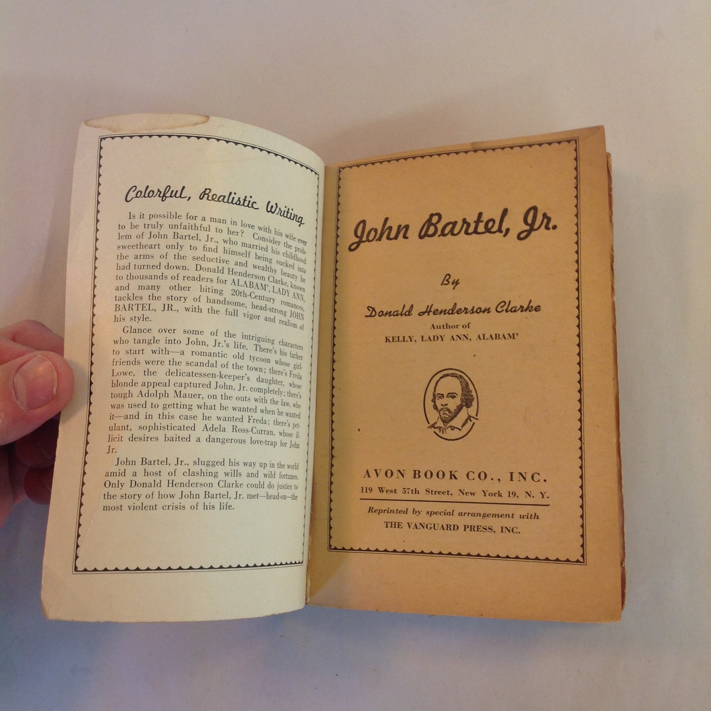 Vintage 1948 Mass Market Paperback The Story of John Bartel Jr. Donald Henderson Clarke