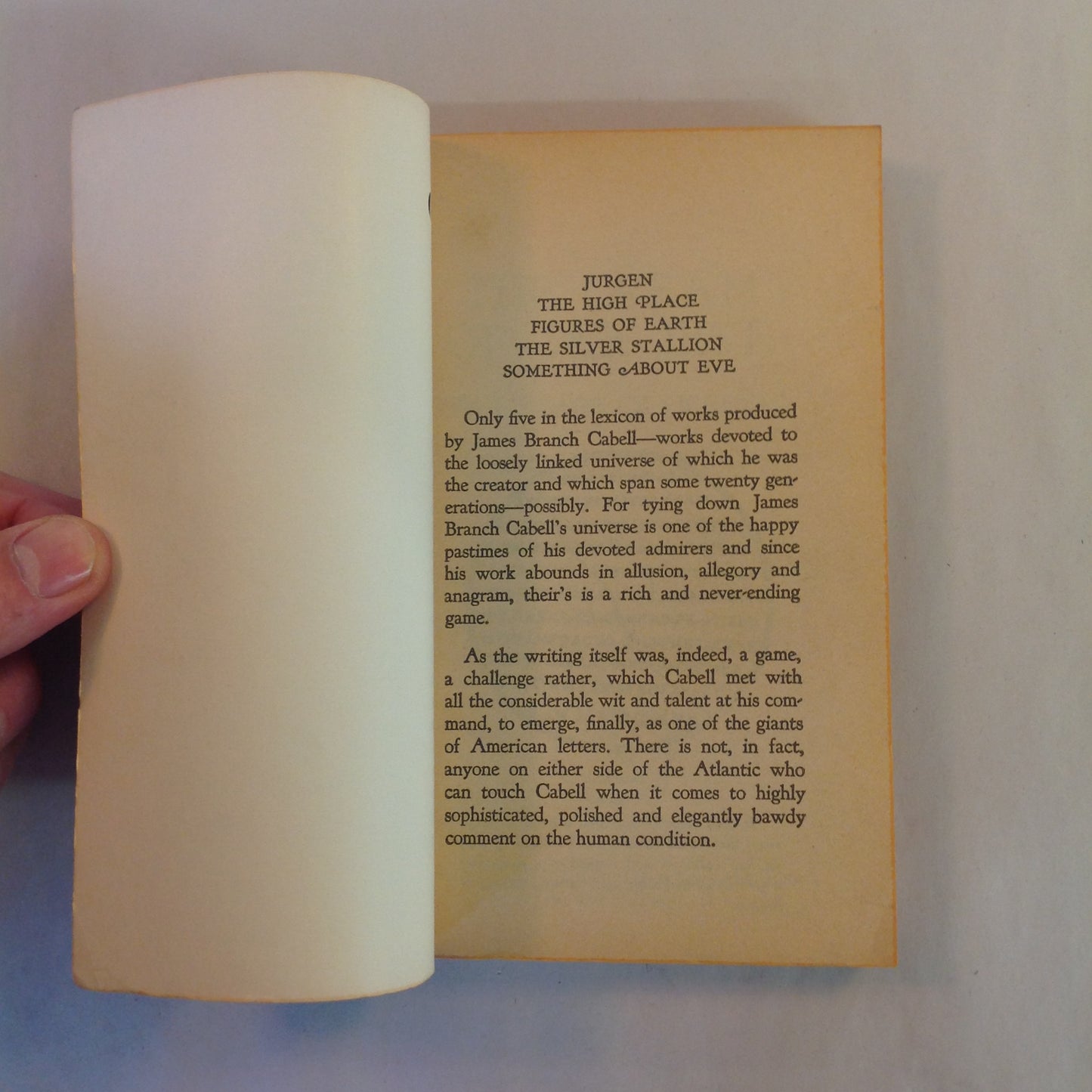 Vintage 1971 Mass Market Paperback The Cream of the Jest James Branch Cabell