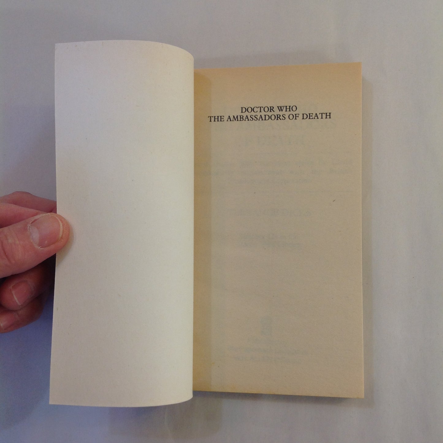 Vintage 1987 Mass Market Paperback Doctor Who: The Ambassadors of Death Terrance Dicks First Edition