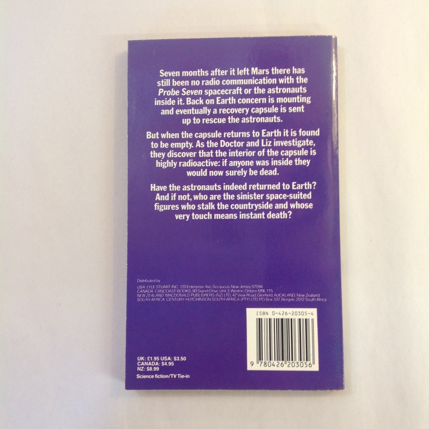 Vintage 1987 Mass Market Paperback Doctor Who: The Ambassadors of Death Terrance Dicks First Edition