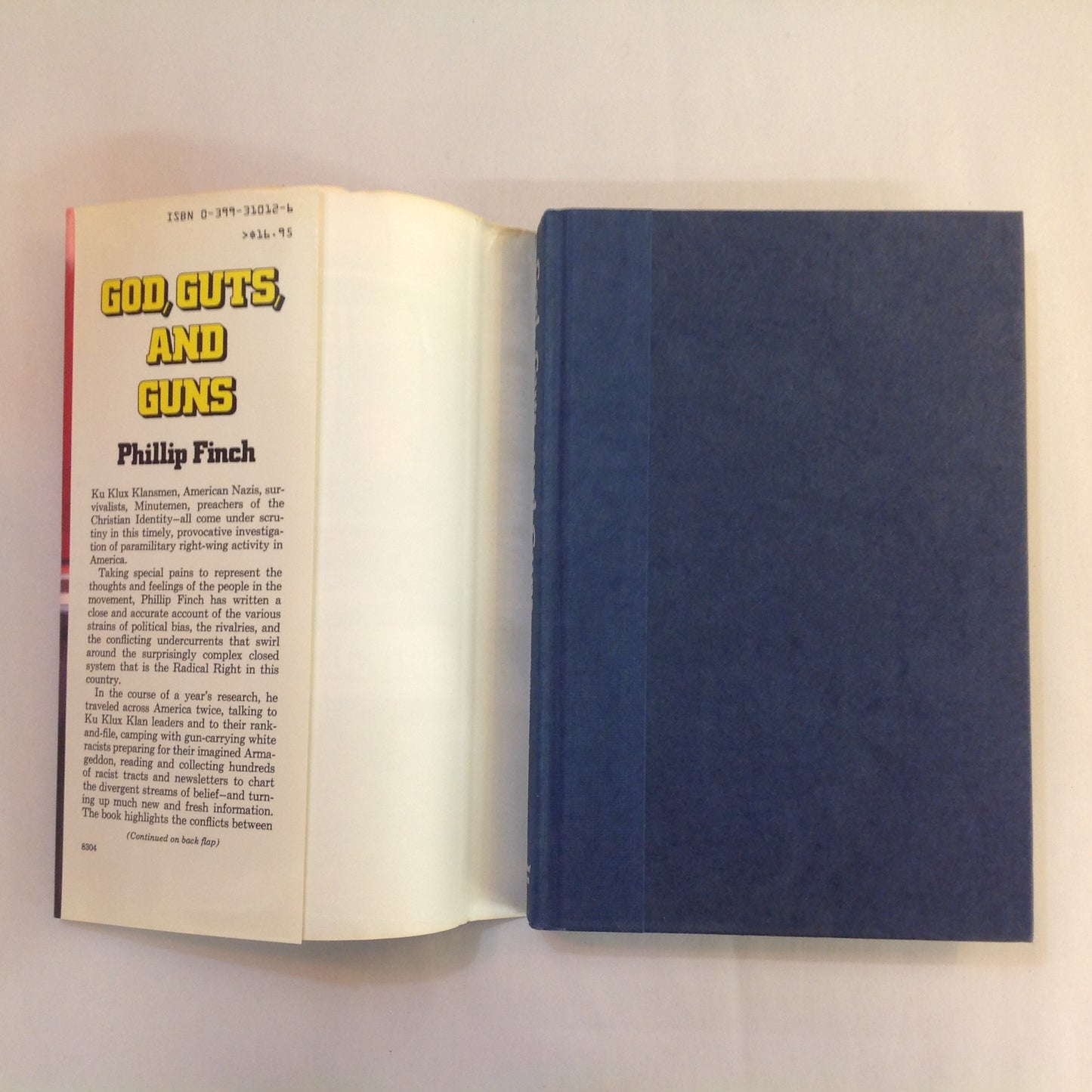 Vintage 1983 Hardcover God, Guts and Guns: A Close Look at the Radical Right Phillip Finch First Edition Signed