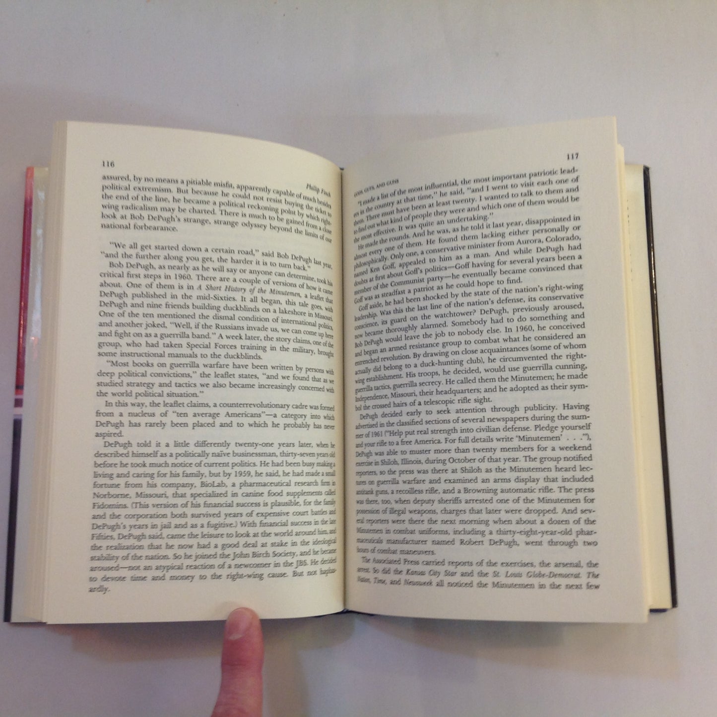 Vintage 1983 Hardcover God, Guts and Guns: A Close Look at the Radical Right Phillip Finch First Edition Signed