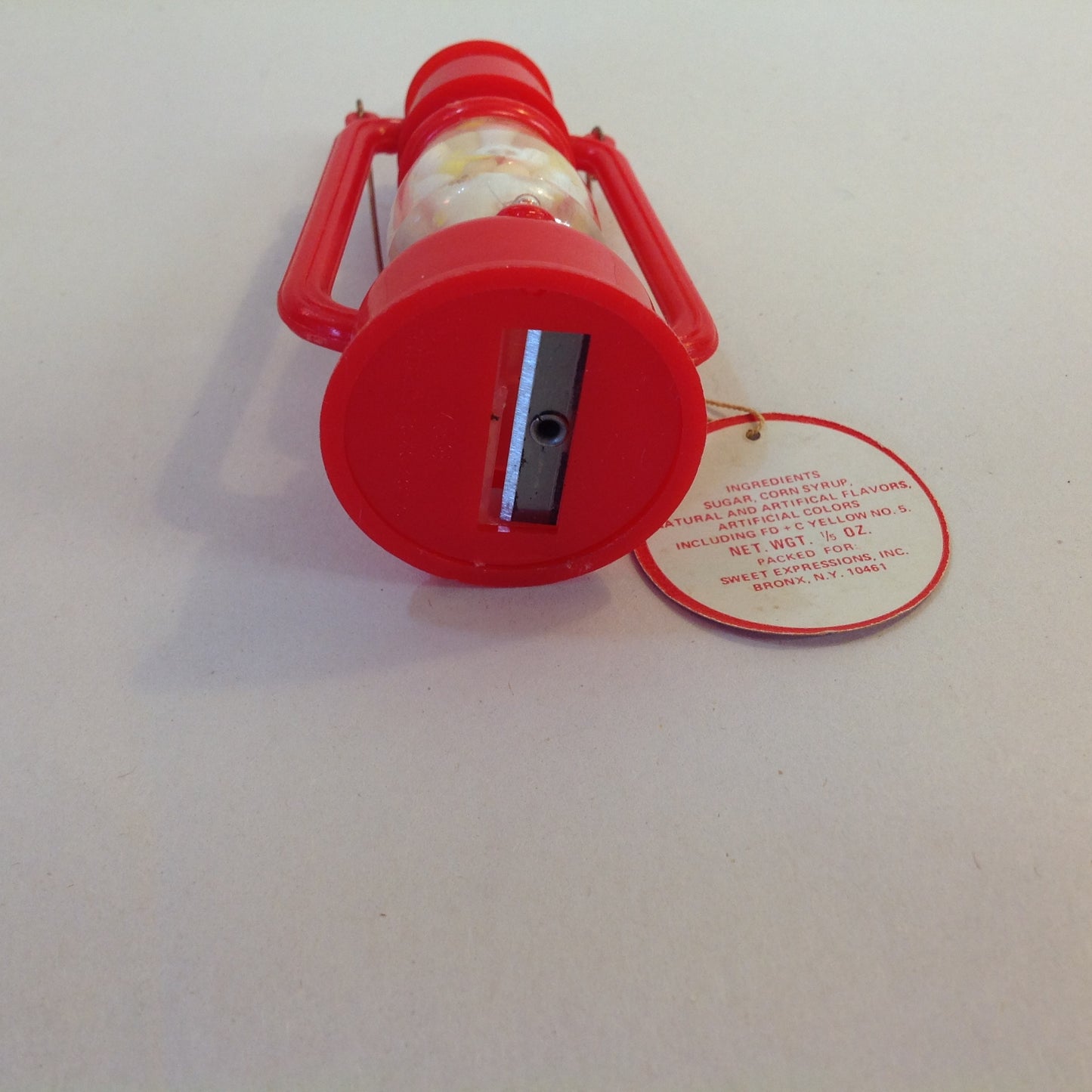 Vintage NOS Unopened Sweet Expressions Novelty Red Camping Lantern Candy Container
