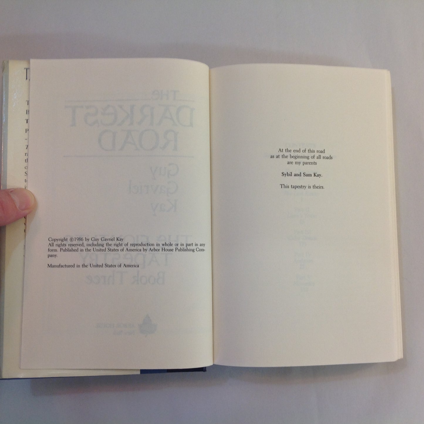 Vintage 1986 Hardcover The Darkest Road: A Fantasy Guy Gavriel Kay BCE