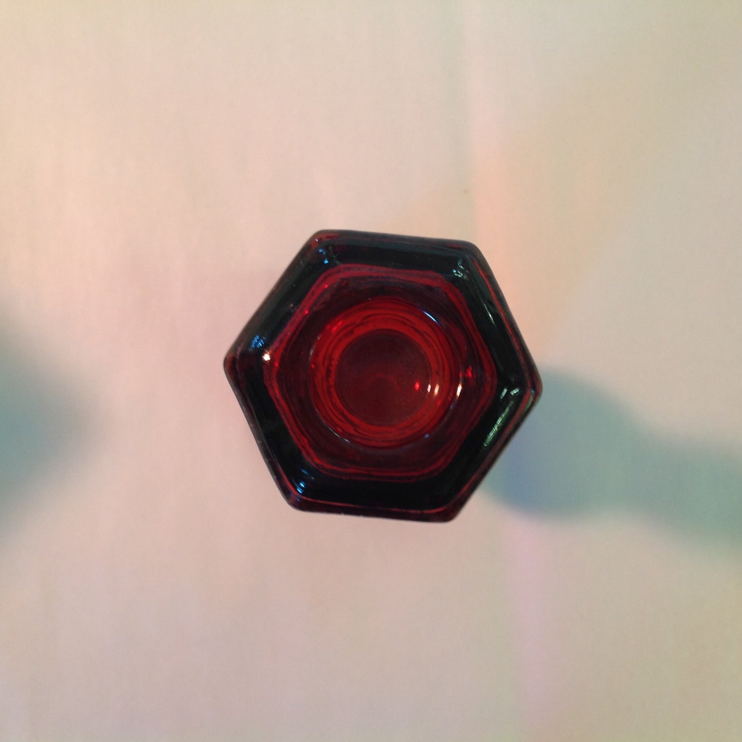 Vintage 1981 Avon 1876 Cape Cod Collection Candlestick Charisma Cologne Red Sandwich Glass Unused with Original Box