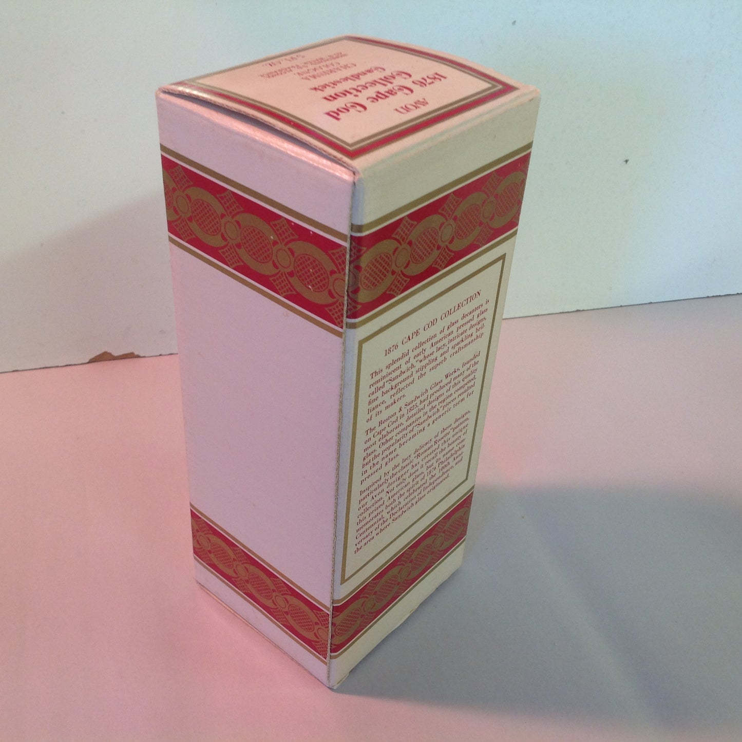 Vintage 1981 Avon 1876 Cape Cod Collection Candlestick Charisma Cologne Red Sandwich Glass Unused with Original Box
