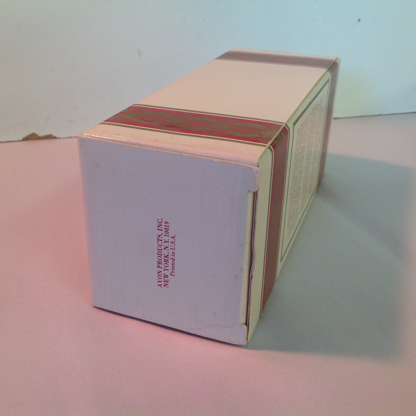 Vintage 1981 Avon 1876 Cape Cod Collection Candlestick Charisma Cologne Red Sandwich Glass Unused with Original Box