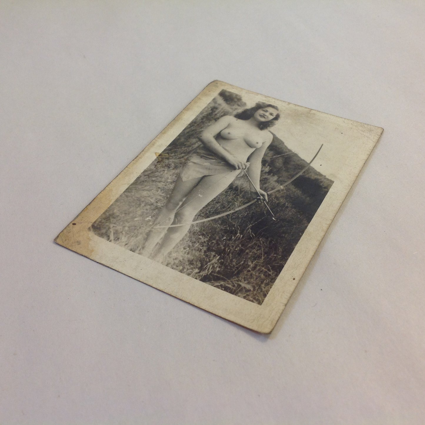 Vintage B&W Photograph Pin Up Diana Athena Amazon Bow and Arrow