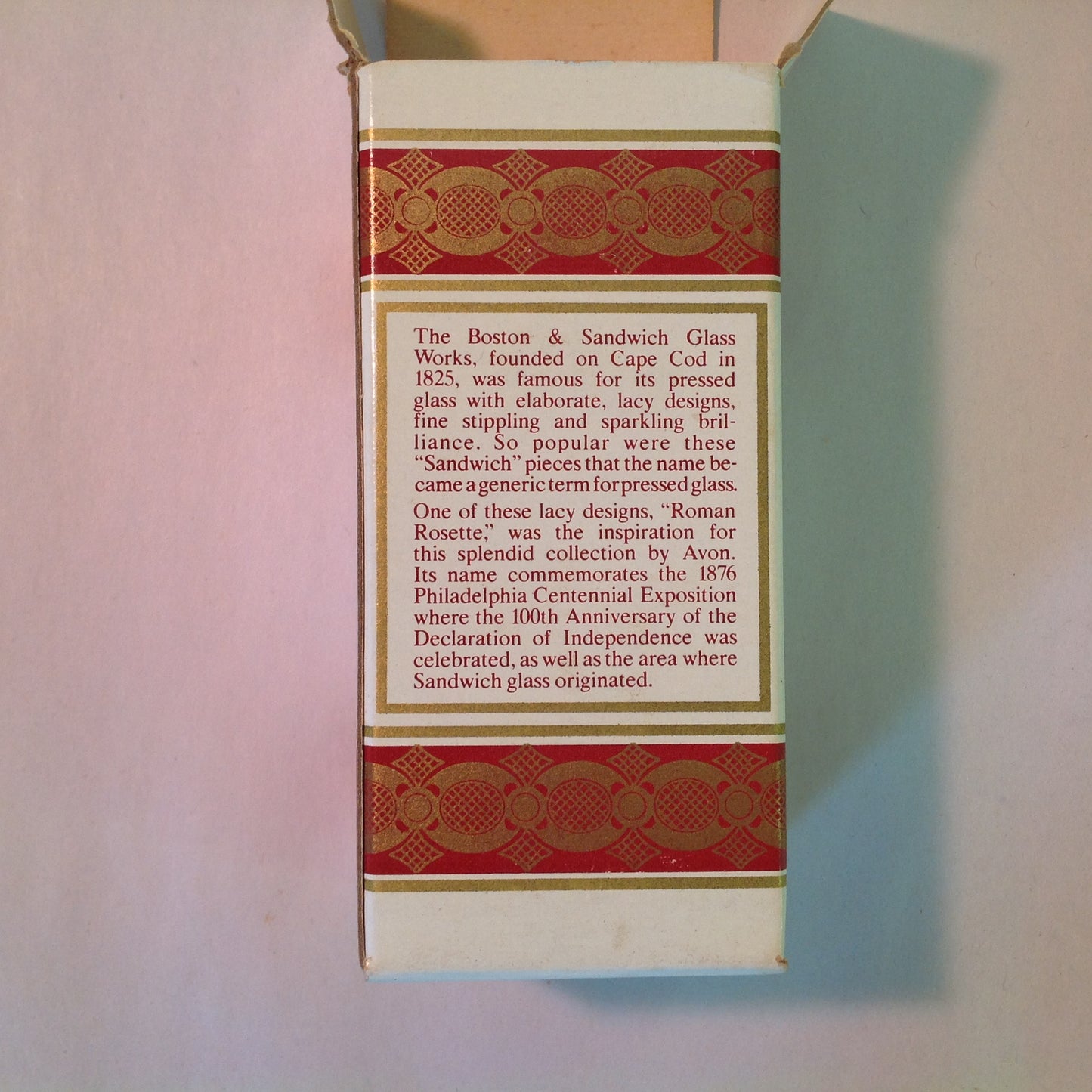 Vintage 1991 Avon 1876 Cape Cod Collection Salt Shaker Charisma Cologne Red Sandwich Glass Unused with Original Box