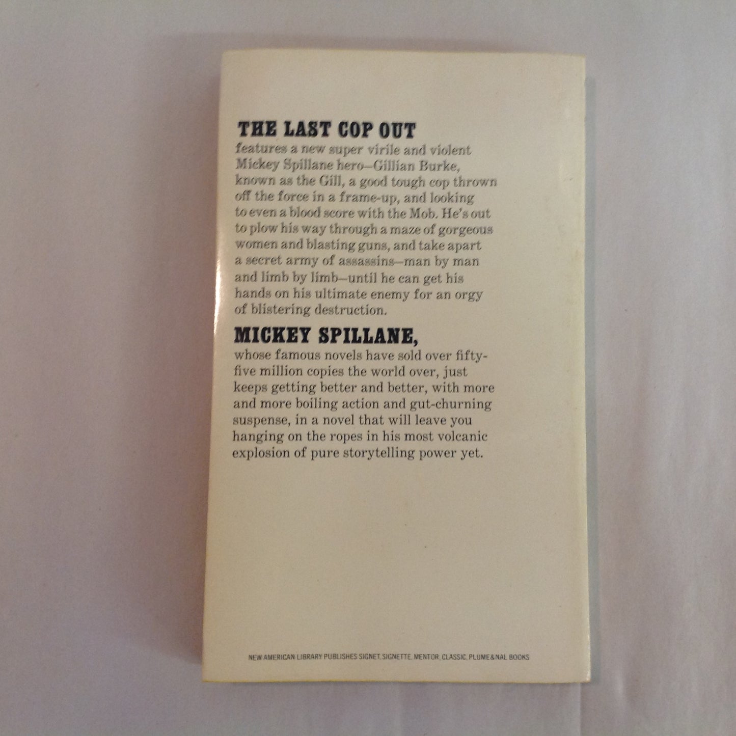 Vintage 1973 Mass Market Paperback The Last Cop Out Mickey Spillane