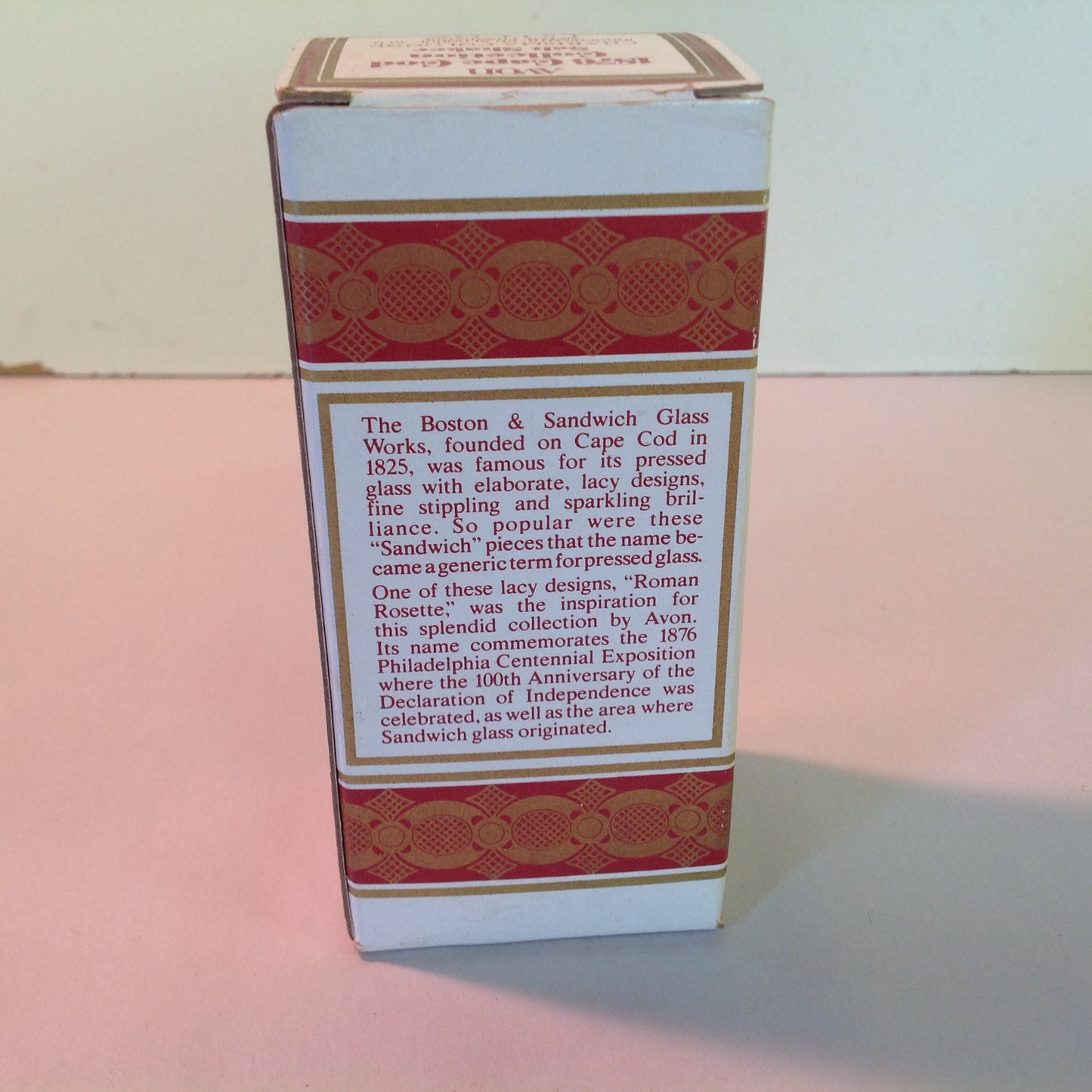 Vintage 1991 Avon 1876 Cape Cod Collection Salt Shaker Charisma Cologne Red Sandwich Glass Unused with Original Box