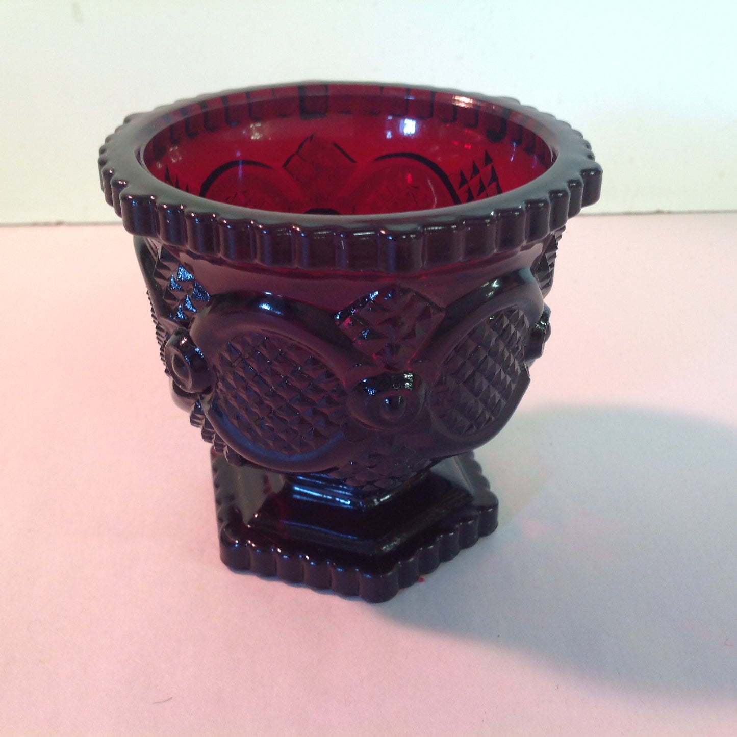 Vintage 1990 2 Piece Avon 1876 Cape Cod Collection Sugar Bowl and Creamer Sandwich Glass Unused with Original Boxes