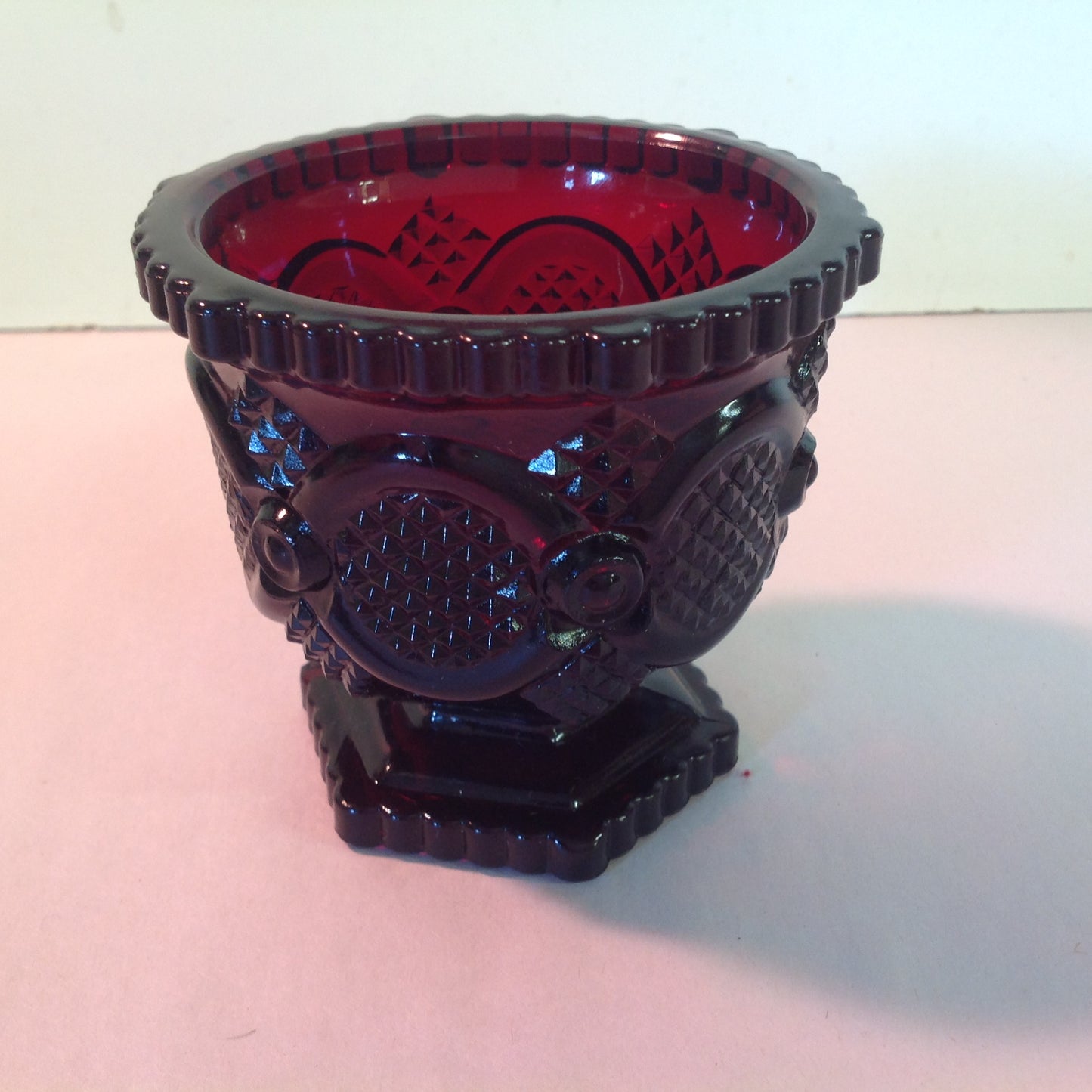 Vintage 1990 2 Piece Avon 1876 Cape Cod Collection Sugar Bowl and Creamer Sandwich Glass Unused with Original Boxes