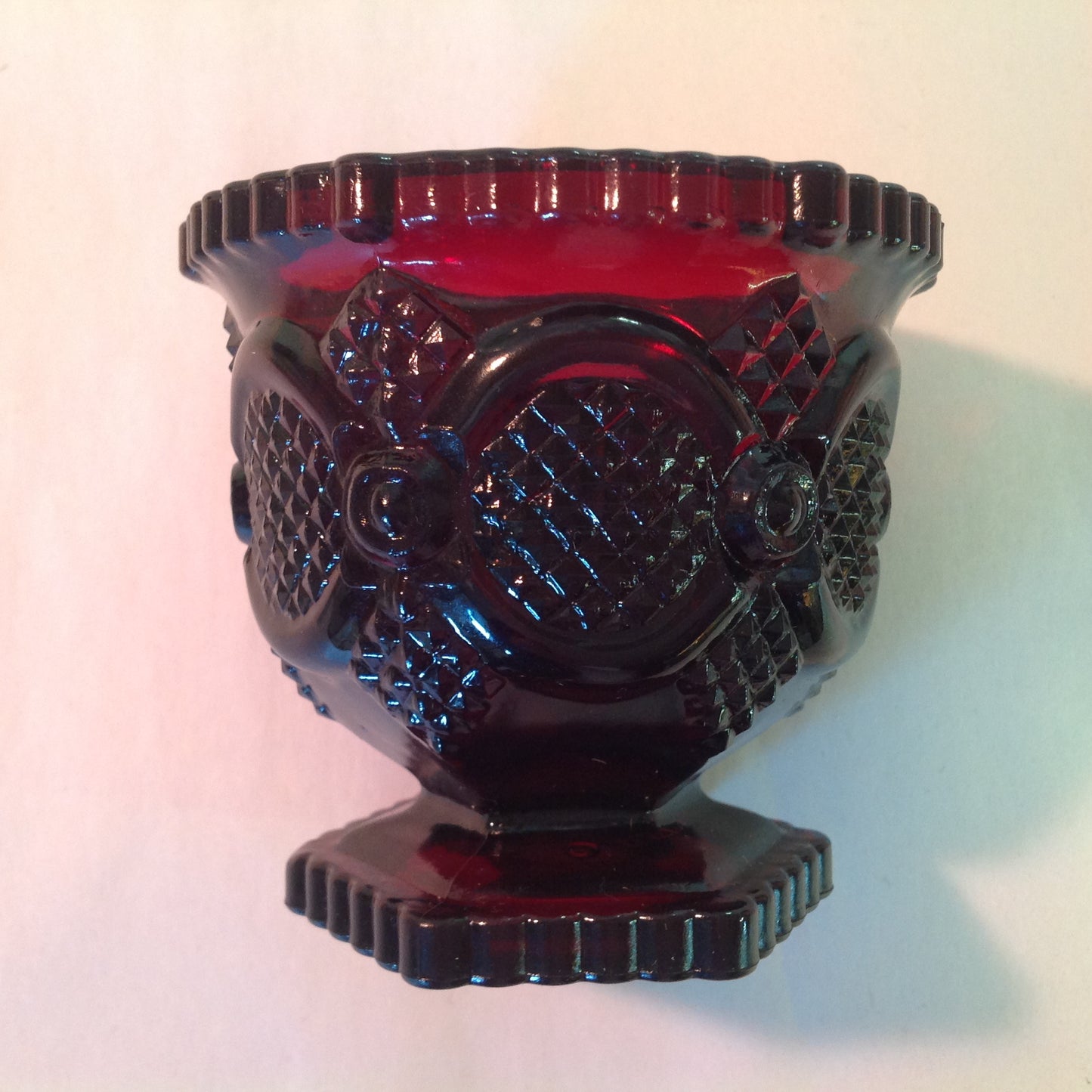 Vintage 1990 2 Piece Avon 1876 Cape Cod Collection Sugar Bowl and Creamer Sandwich Glass Unused with Original Boxes