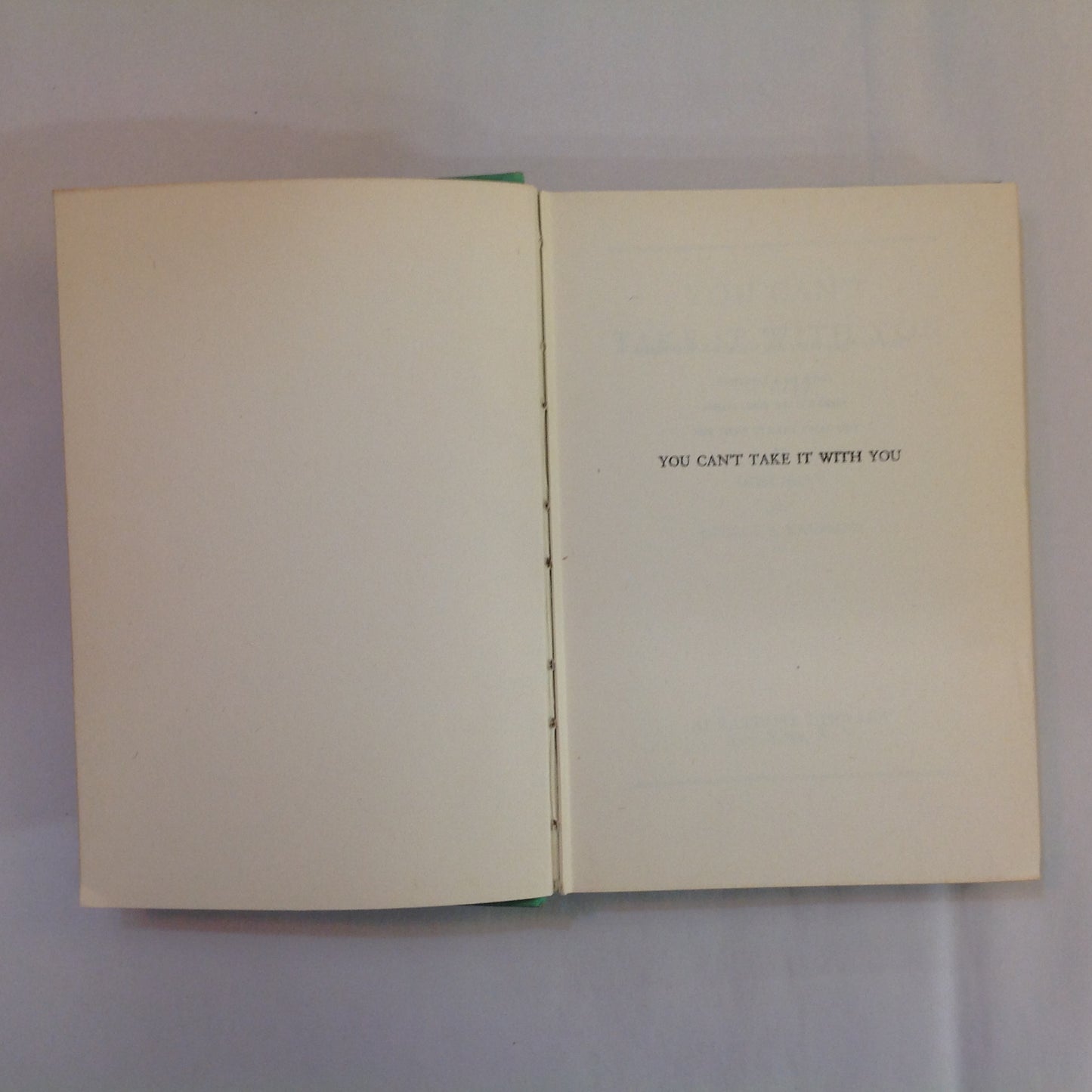 Vintage 1937 Hardcover You Can't Take It With You: A Play George Kaufman Moss Hart