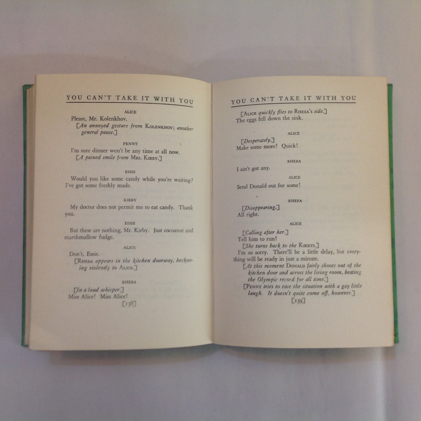 Vintage 1937 Hardcover You Can't Take It With You: A Play George Kaufman Moss Hart