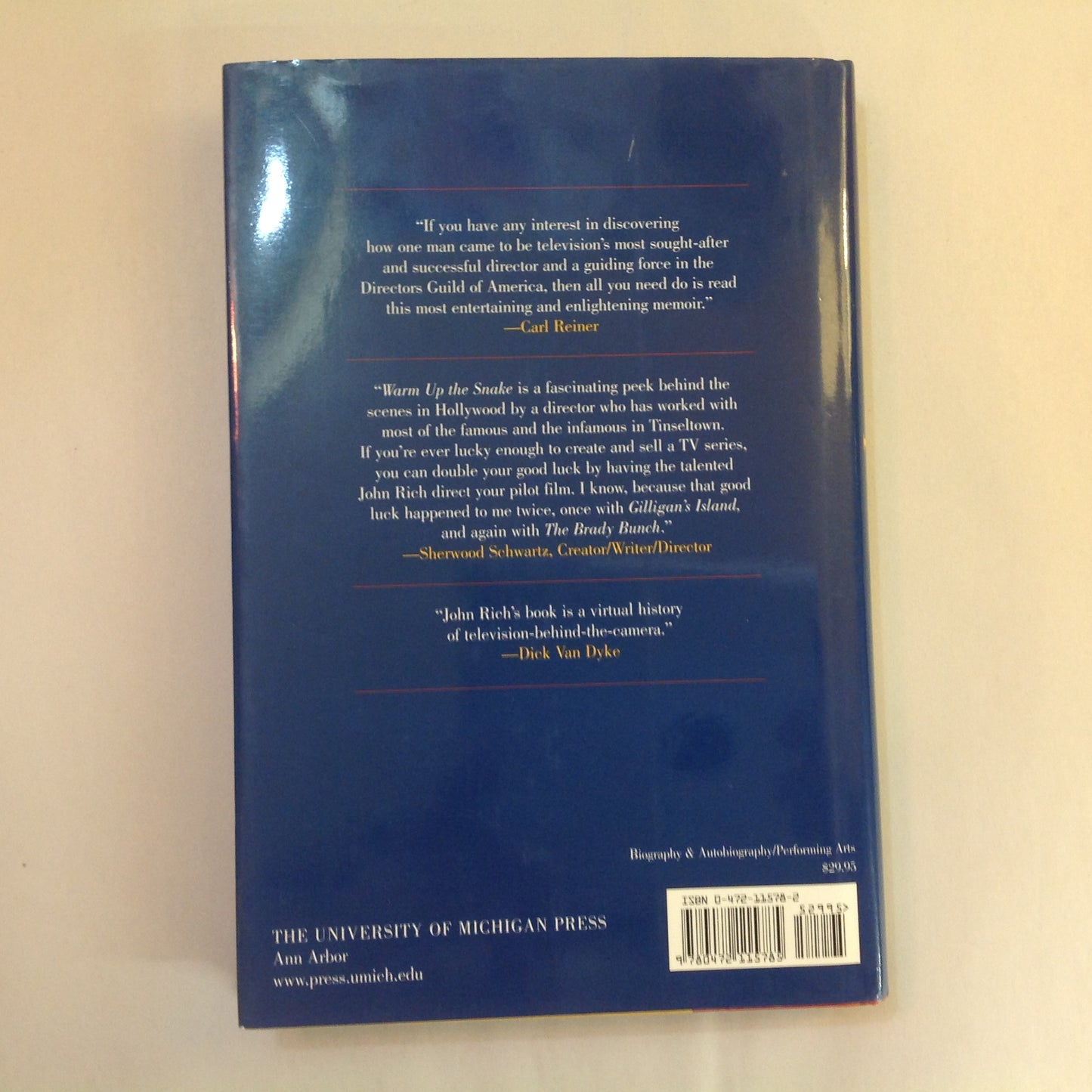 2006 Hardcover Warm Up the Snake: A Hollywood Memoir John Rich