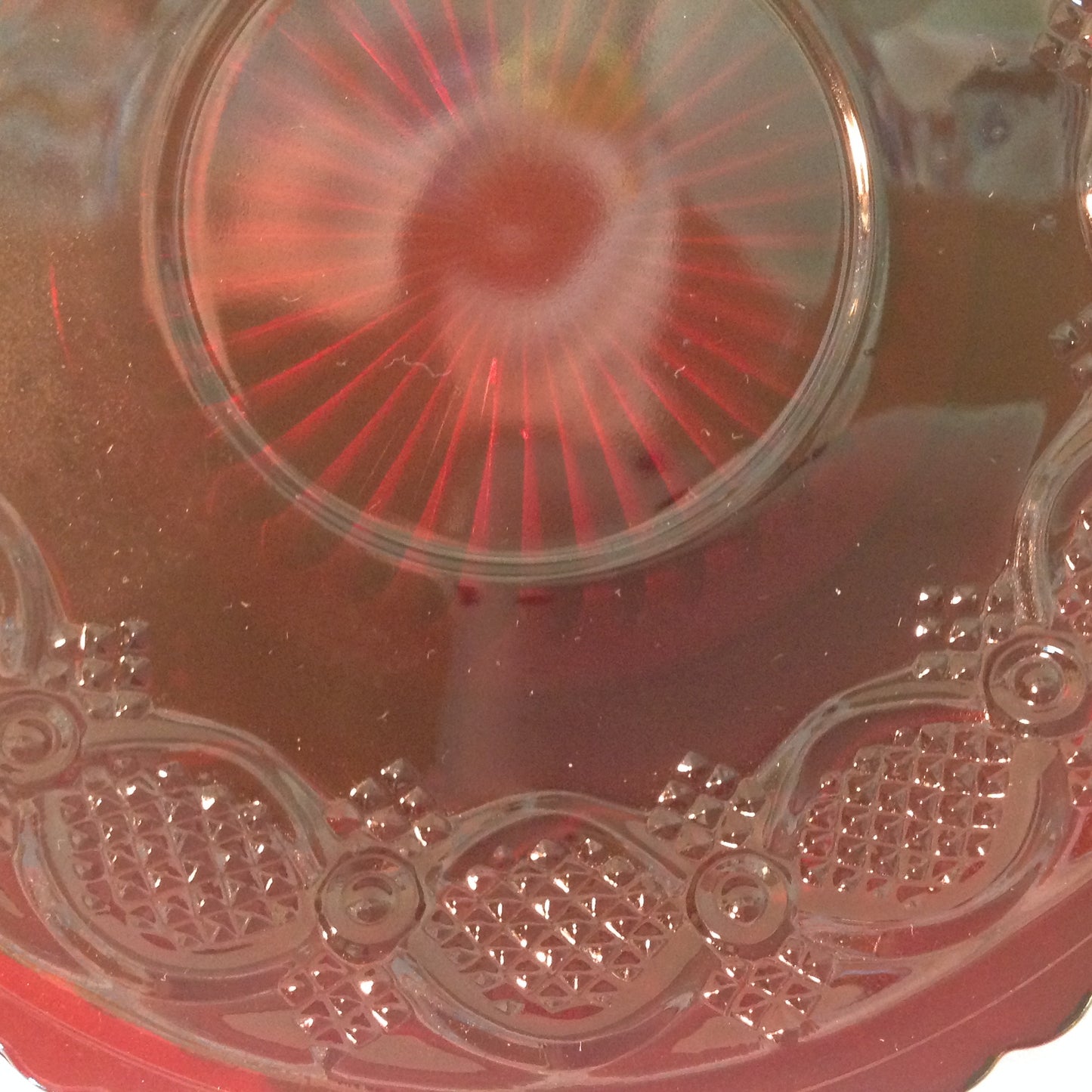 Vintage 1992 Avon 1876 Cape Cod Collection Cup and Saucer Set Red Sandwich Glass Unused with Original Box