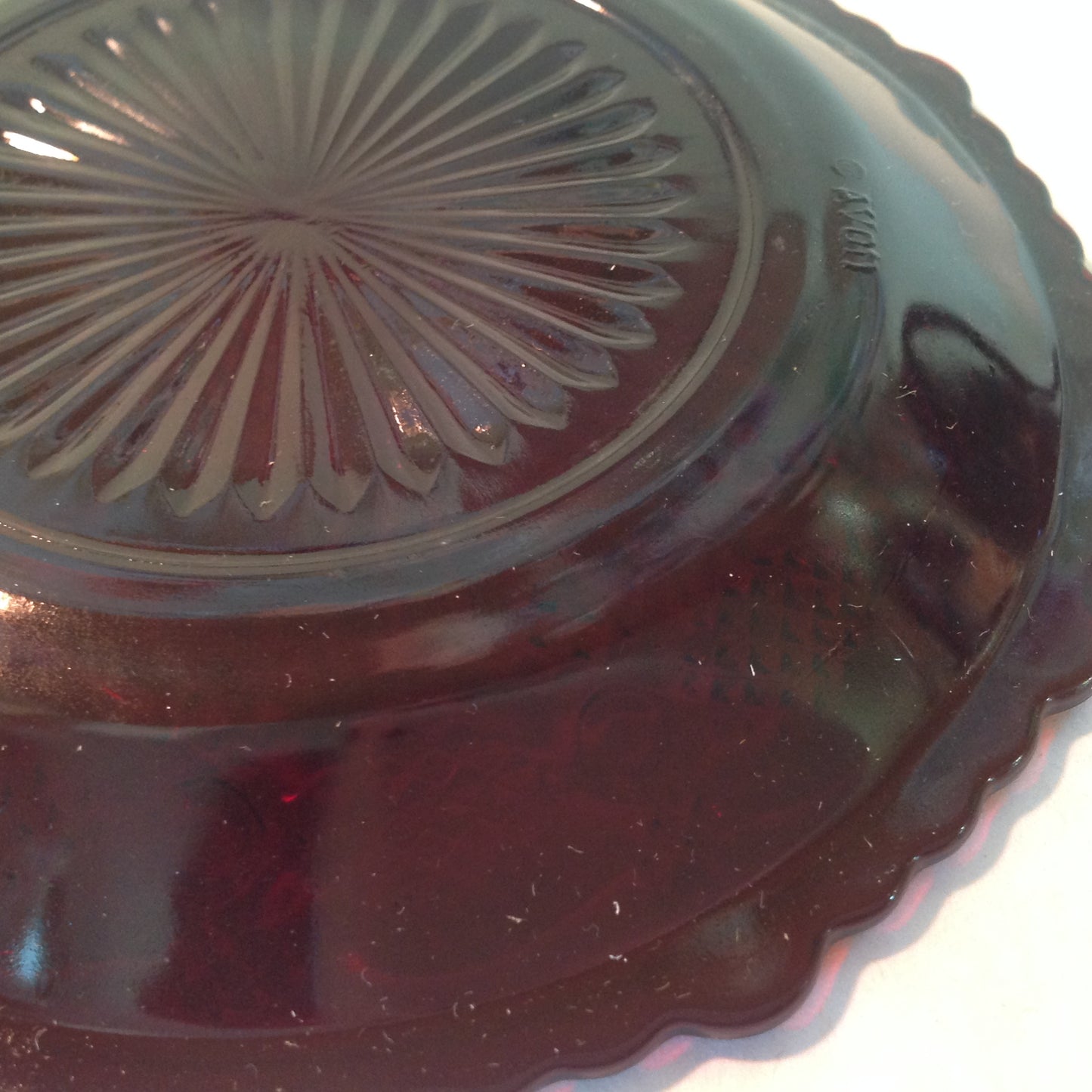 Vintage 1992 Avon 1876 Cape Cod Collection Cup and Saucer Set Red Sandwich Glass Unused with Original Box