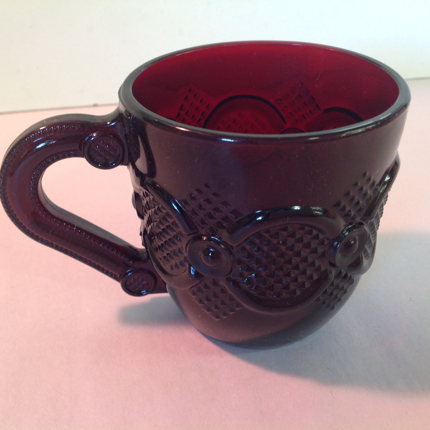 Vintage 1992 Avon 1876 Cape Cod Collection Cup and Saucer Set Red Sandwich Glass Unused with Original Box