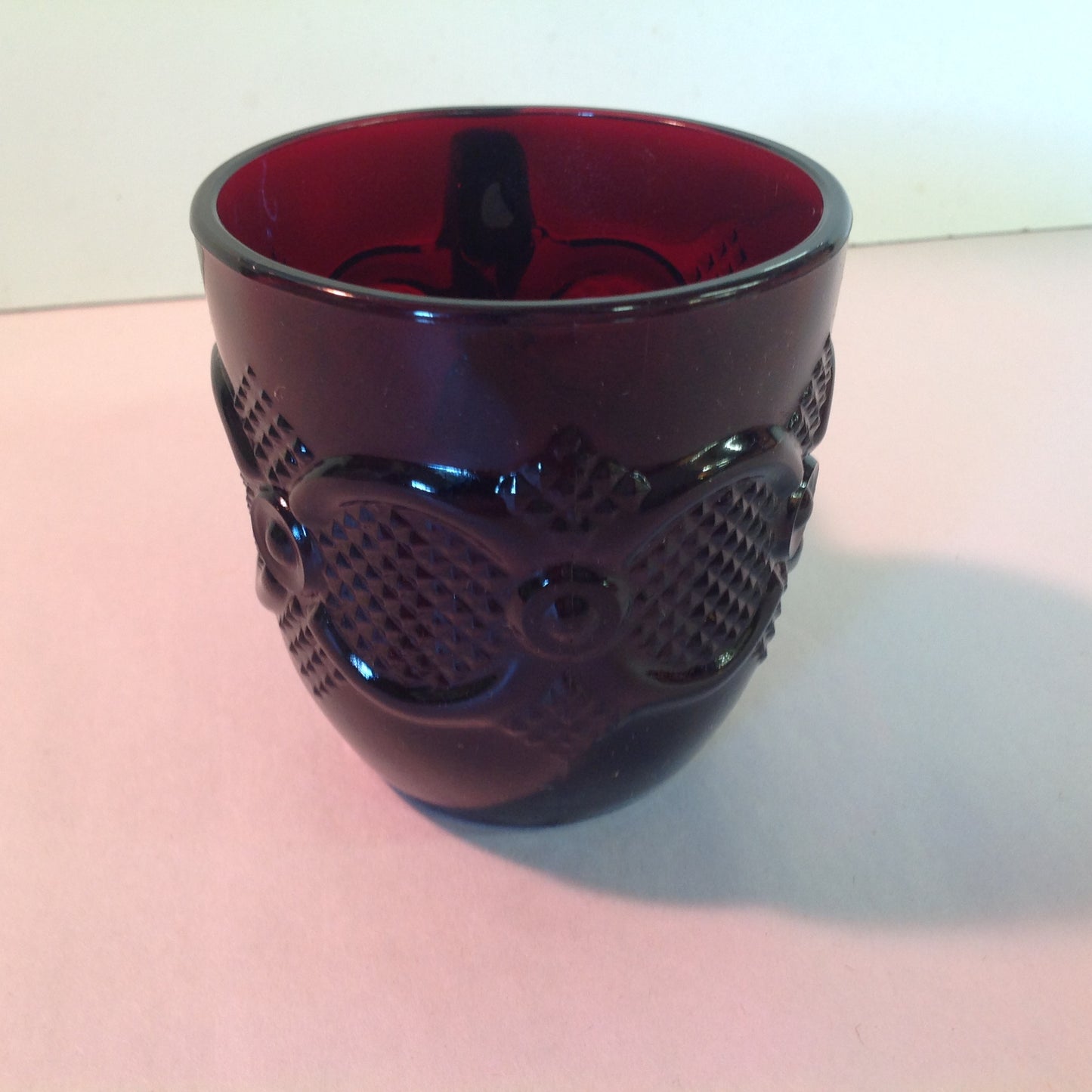 Vintage 1992 Avon 1876 Cape Cod Collection Cup and Saucer Set Red Sandwich Glass Unused with Original Box