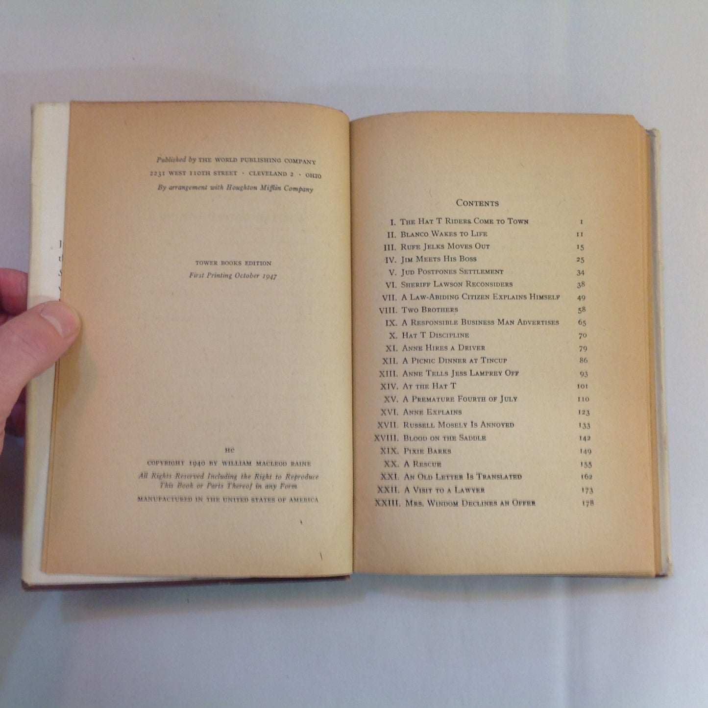 Vintage 1947 Hardcover Trail's End William MacLeod Raine Tower Books First Edition
