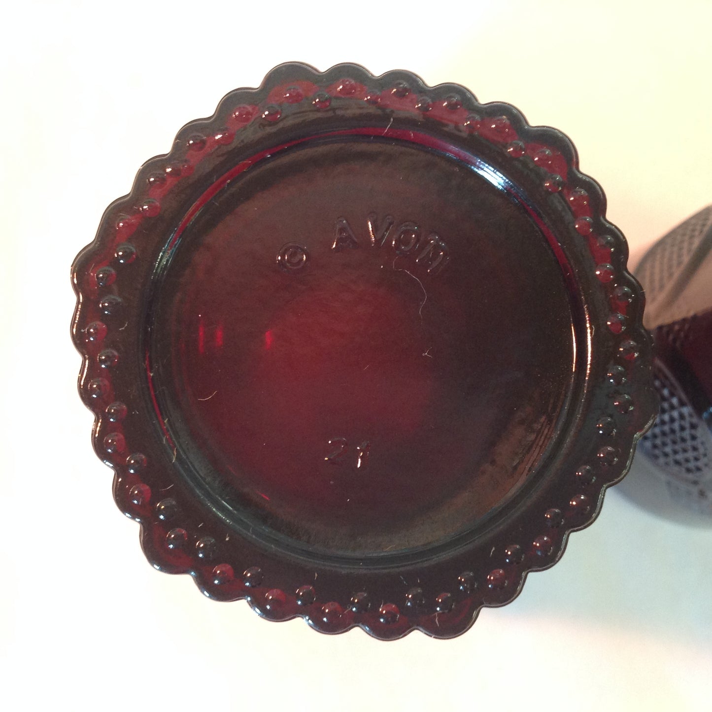 Vintage 1990 Avon 1876 Cape Cod Collection Tall Beverage Glass Set Pair Red Sandwich Glass Unused with Original Box