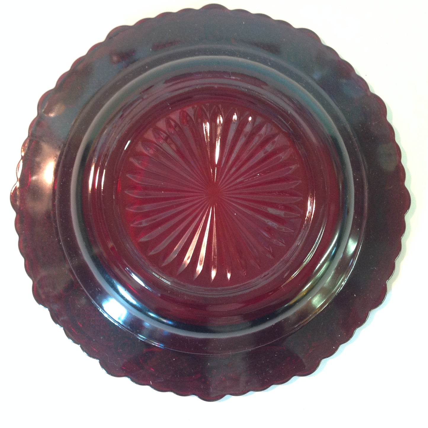 Vintage 1991 Avon 1876 Cape Cod Collection Soup/Cereal Bowl Red Sandwich Glass Unused with Original Box