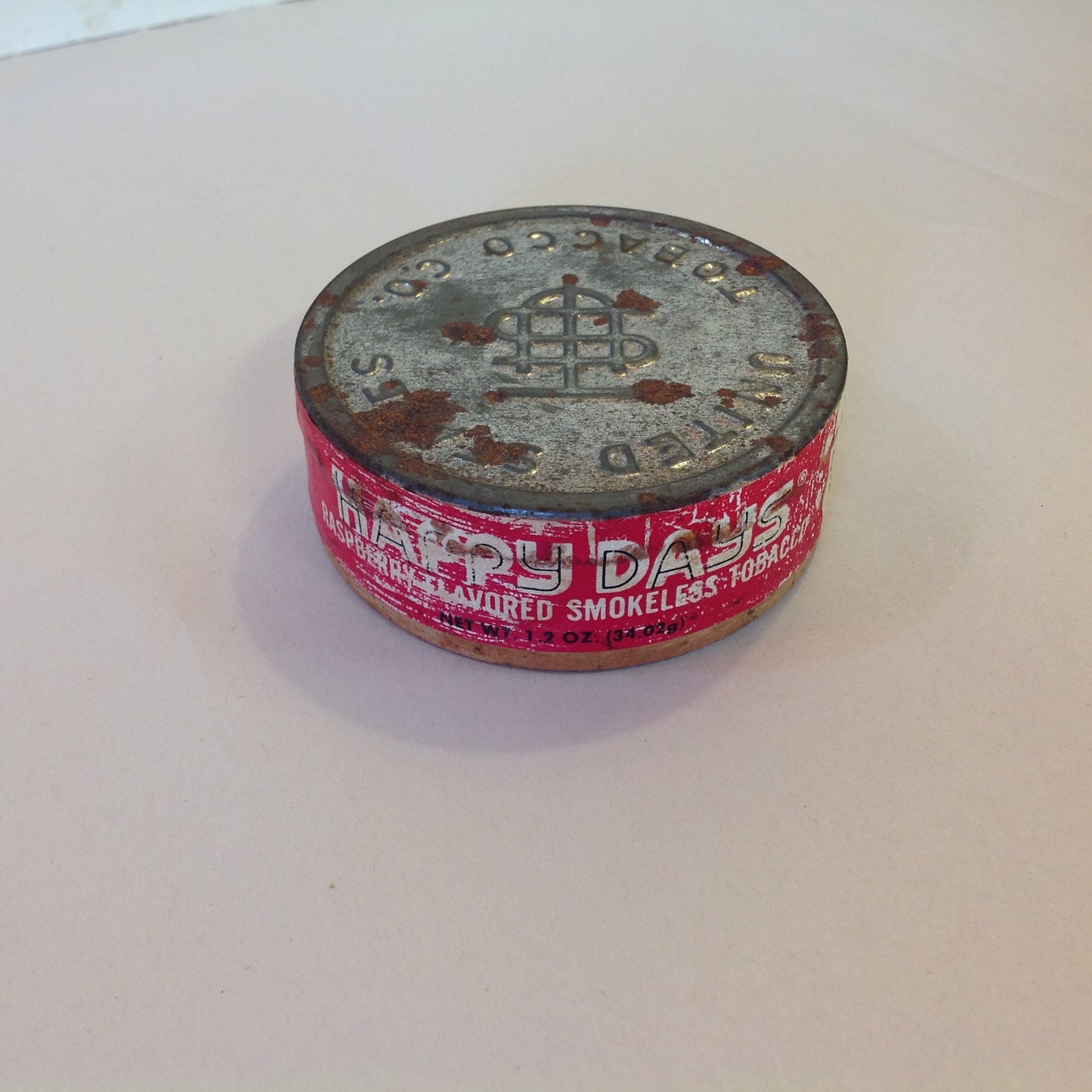 Vintage 1980 NOS Unopened United States Tobacco Co Happy Days Raspberry Flavored Smokeless Tobacco 1.2oz Tin