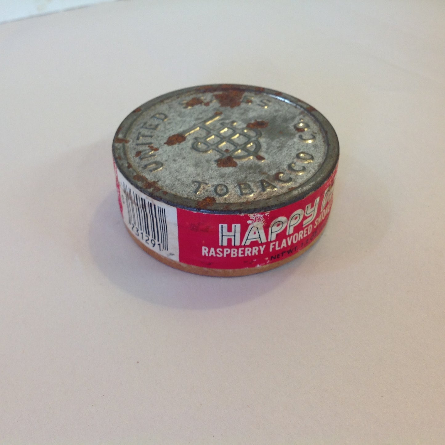 Vintage 1980 NOS Unopened United States Tobacco Co Happy Days Raspberry Flavored Smokeless Tobacco 1.2oz Tin