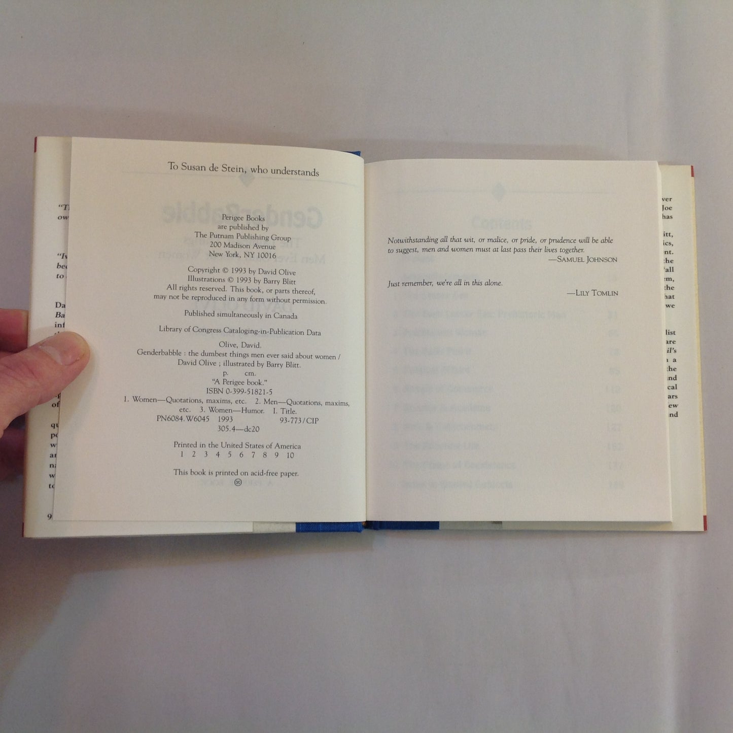 Vintage 1993 Hardcover GenderBabble: The Dumbest Things Men Ever Said About Women David Olive First Edition