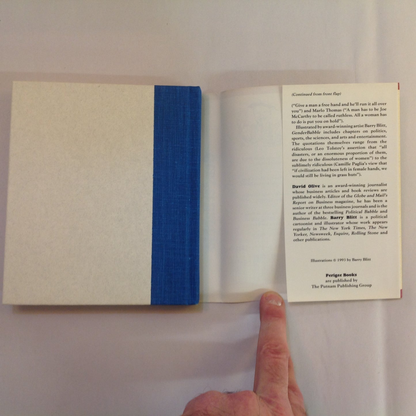 Vintage 1993 Hardcover GenderBabble: The Dumbest Things Men Ever Said About Women David Olive First Edition