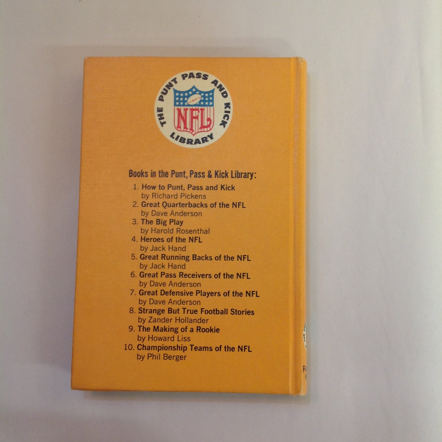Vintage 1968 Hardcover NFL Punt Pass and Kick Library: Championship Teams of the NFL Phil Berger