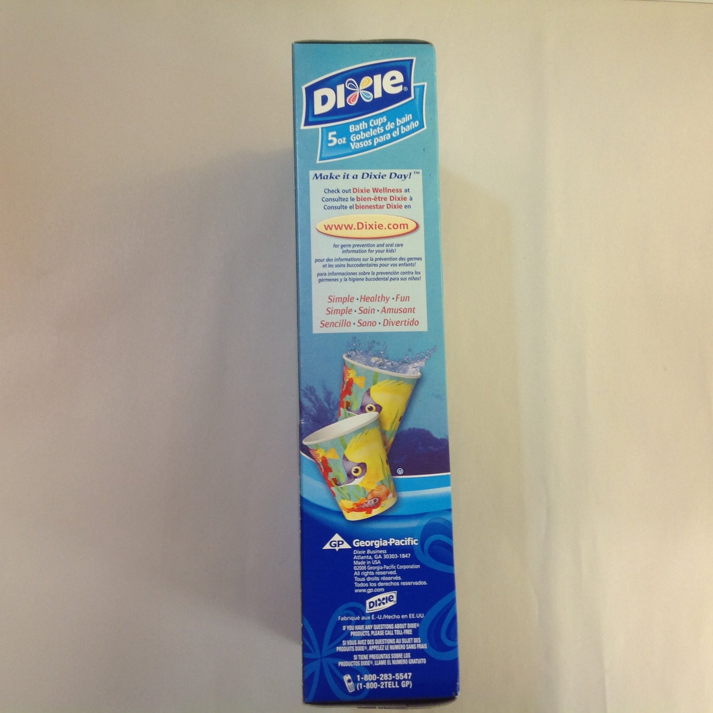 2006 NOS Dixie 5 oz Bath Cups 100 Count Box Tropical Fish