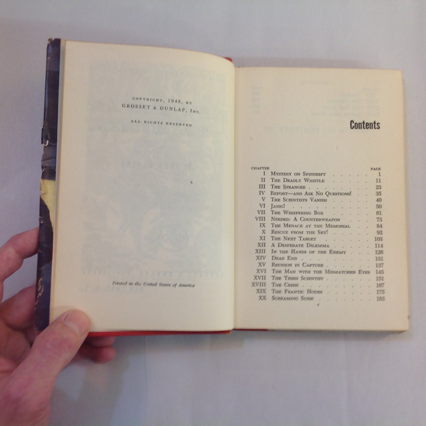 Vintage 1948 Hardcover The Whispering Box Mystery: A Rick Brant Science-Adventure Story John Blaine