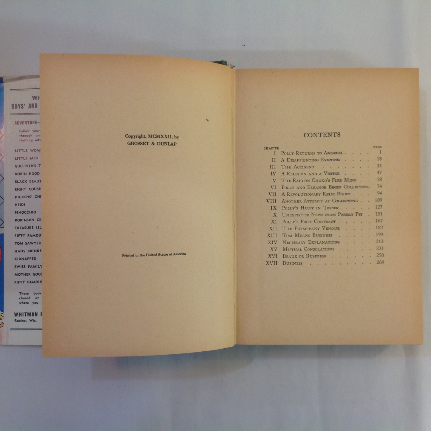 Vintage 1932 Hardcover Polly's Business Venture Lillian Elizabeth Roy